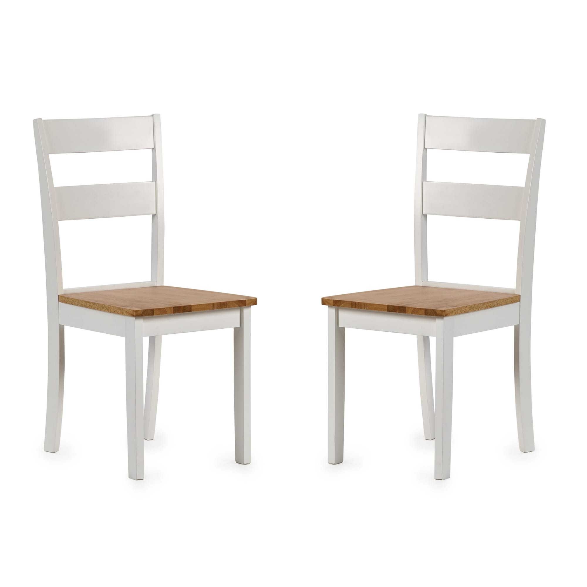 Linwood Set of 2 White and Natural Dining Chairs