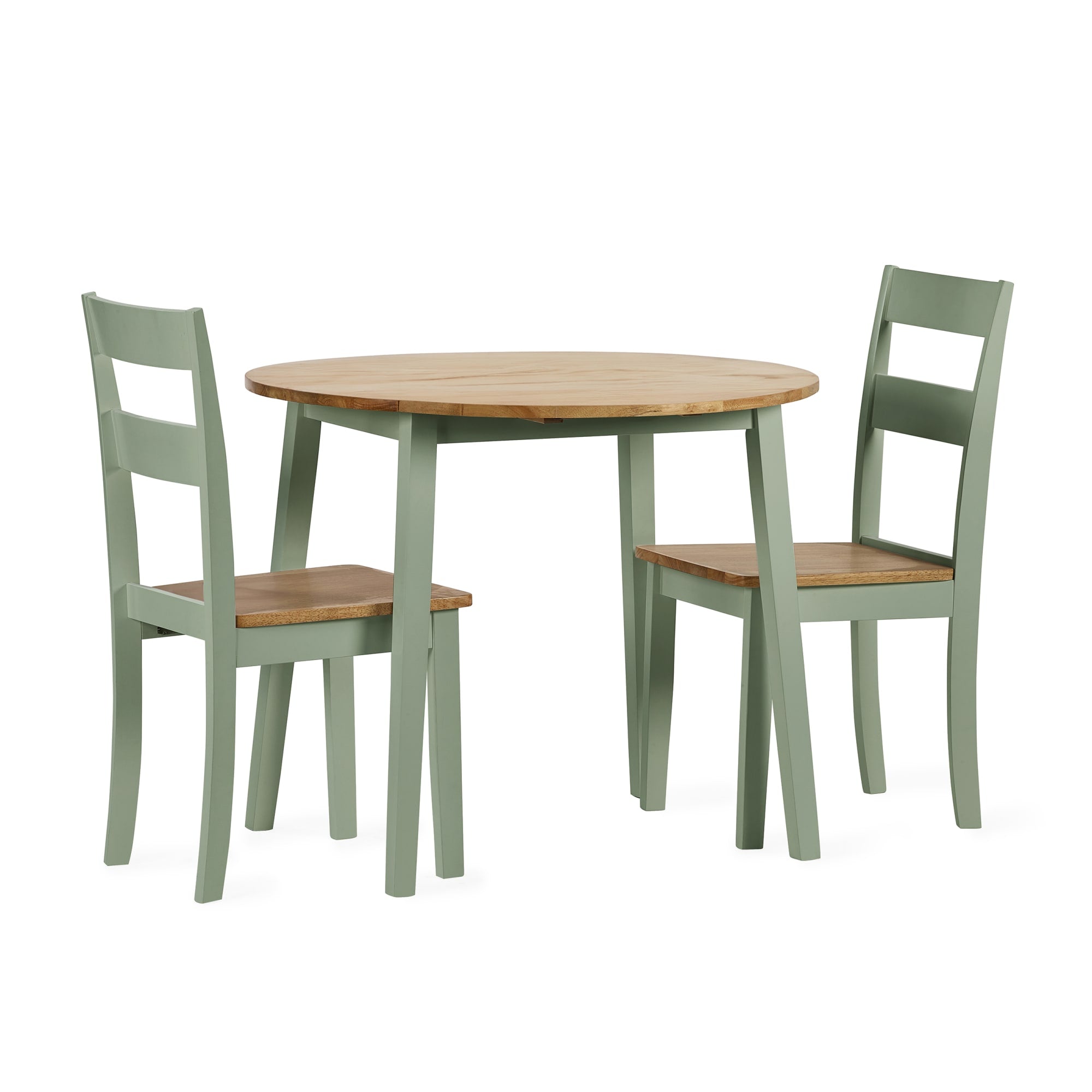 Linwood Set of 2 Sage Green and Natural Dining Chairs