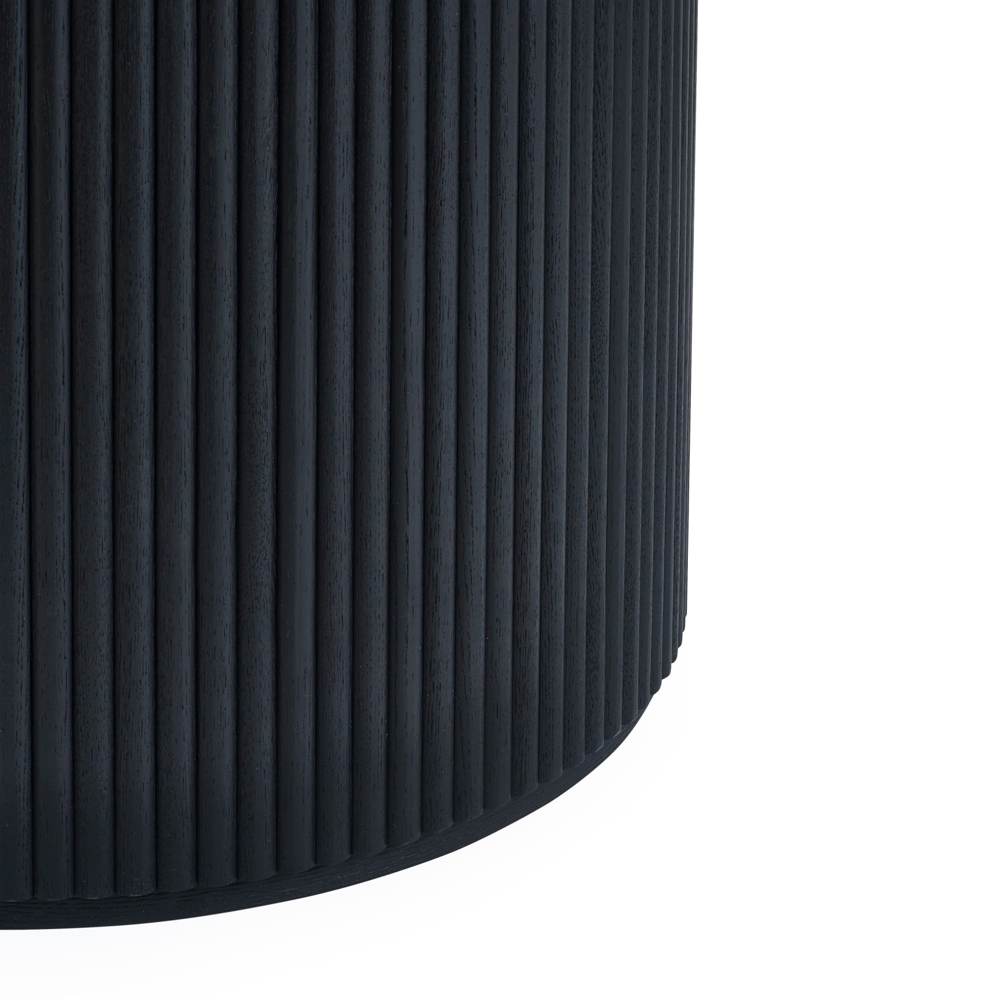 Louis Fluted Round Dining Table - Black