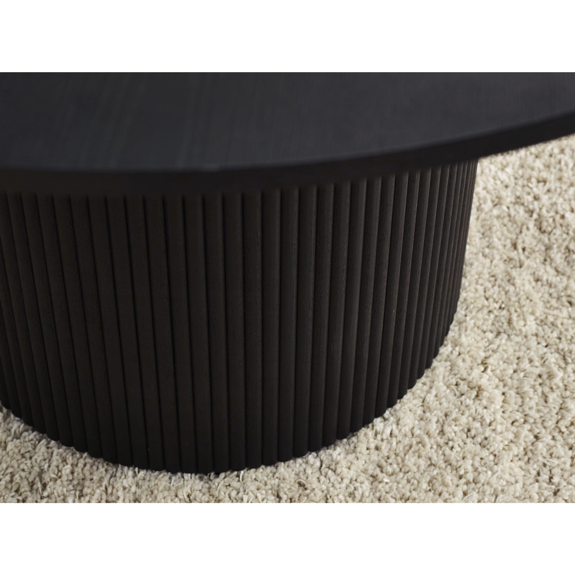 Louis Fluted Round Dining Table - Black