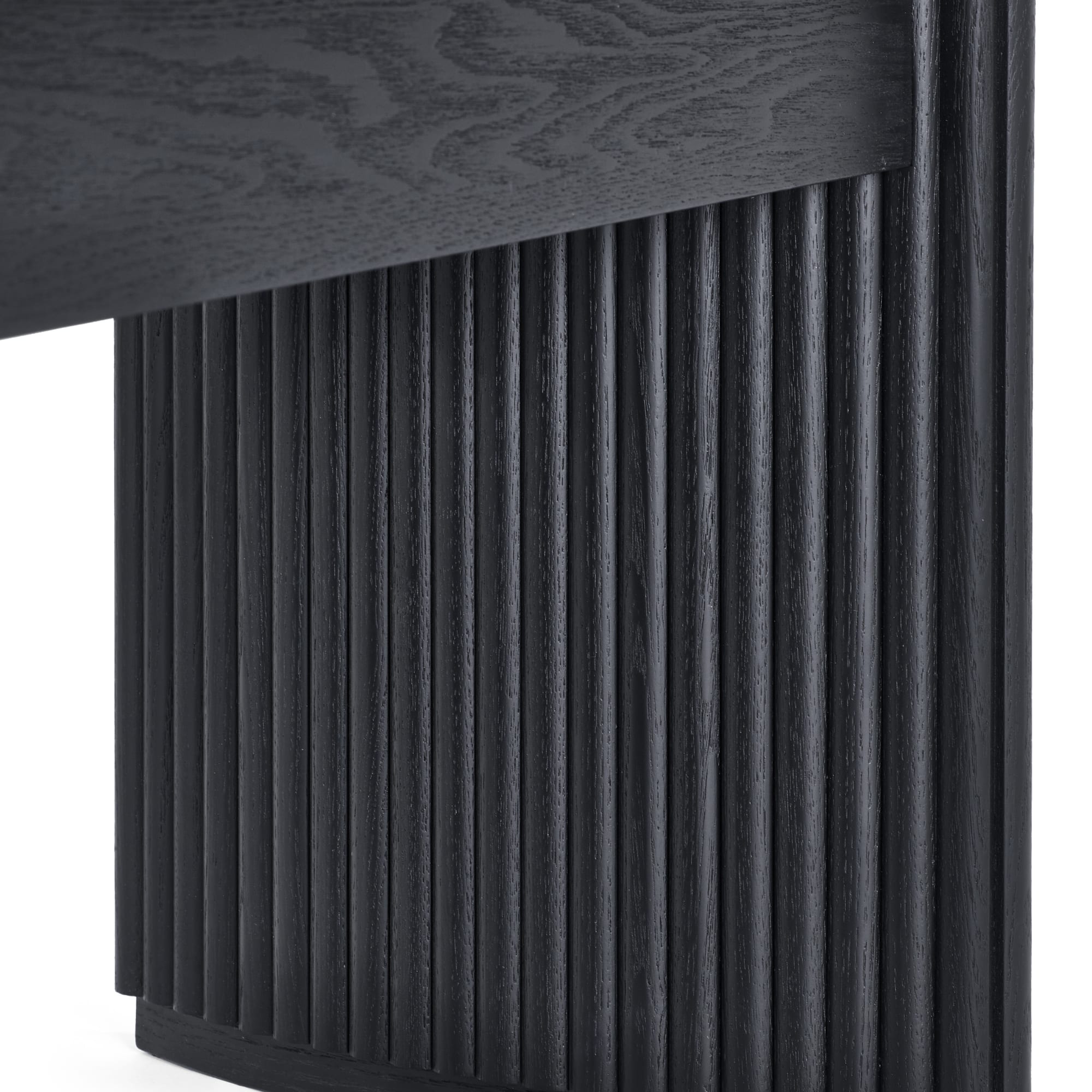 Louis Fluted Compact Coffee Table - Black