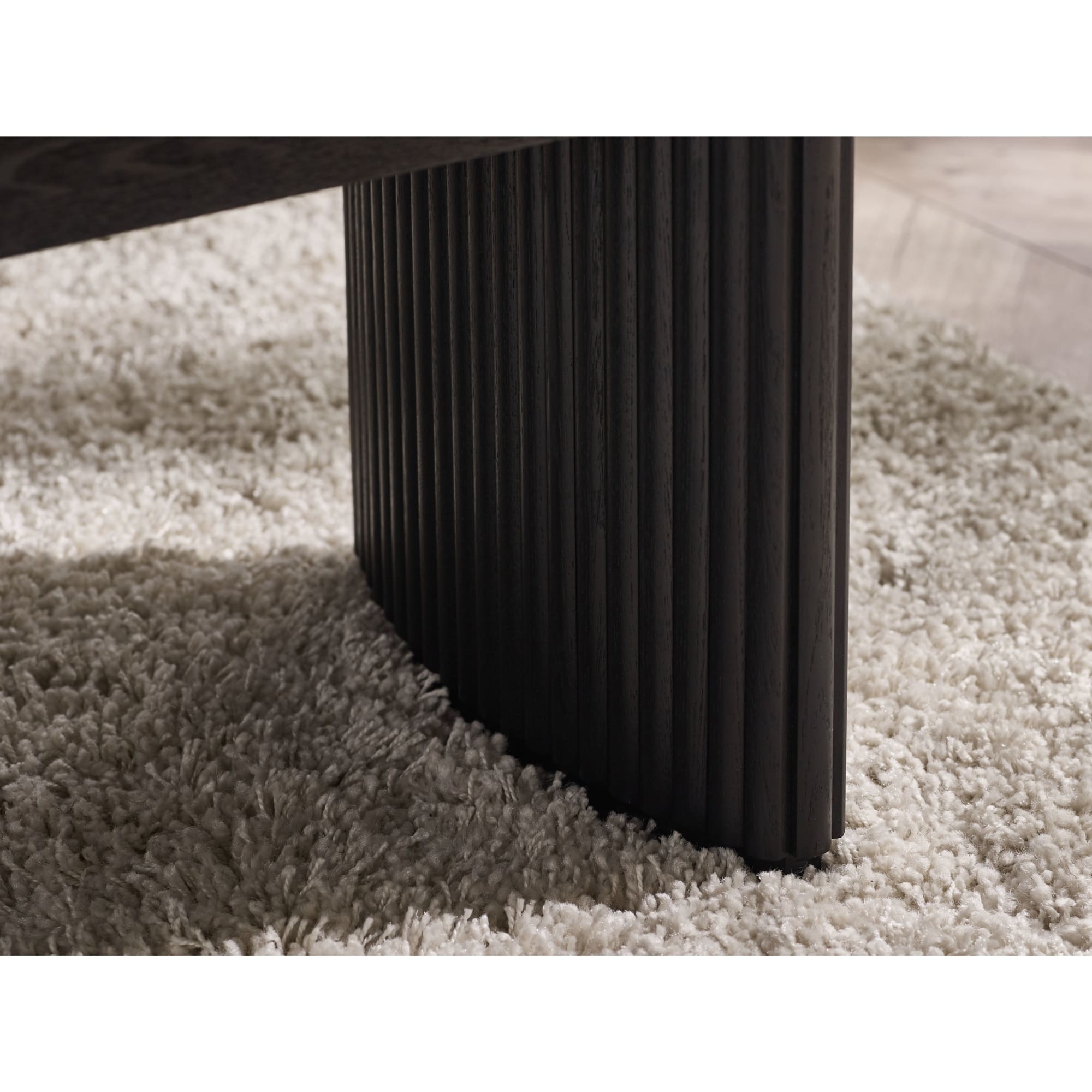 Louis Fluted Compact Coffee Table - Black