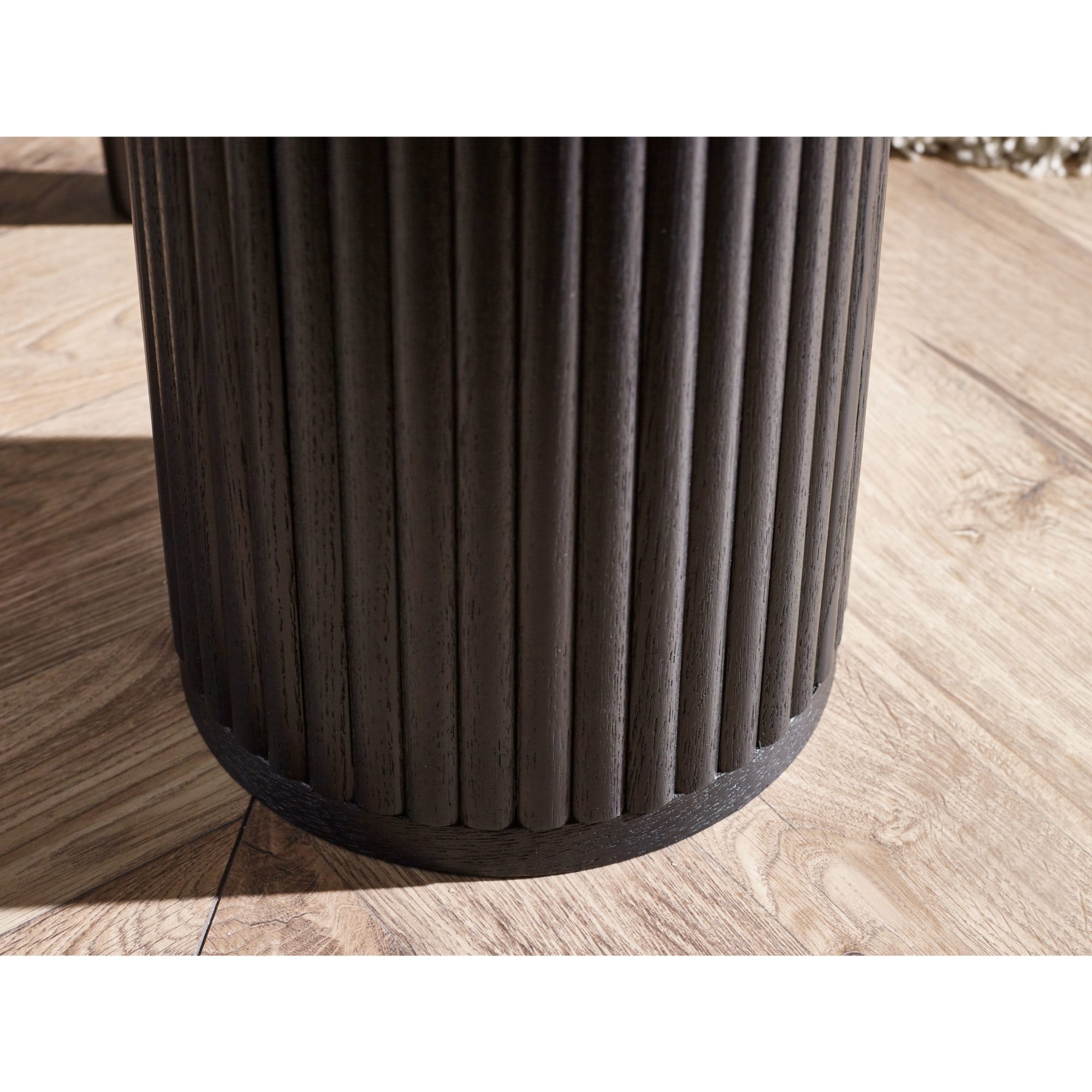 Louis Fluted Drinks Table - Black