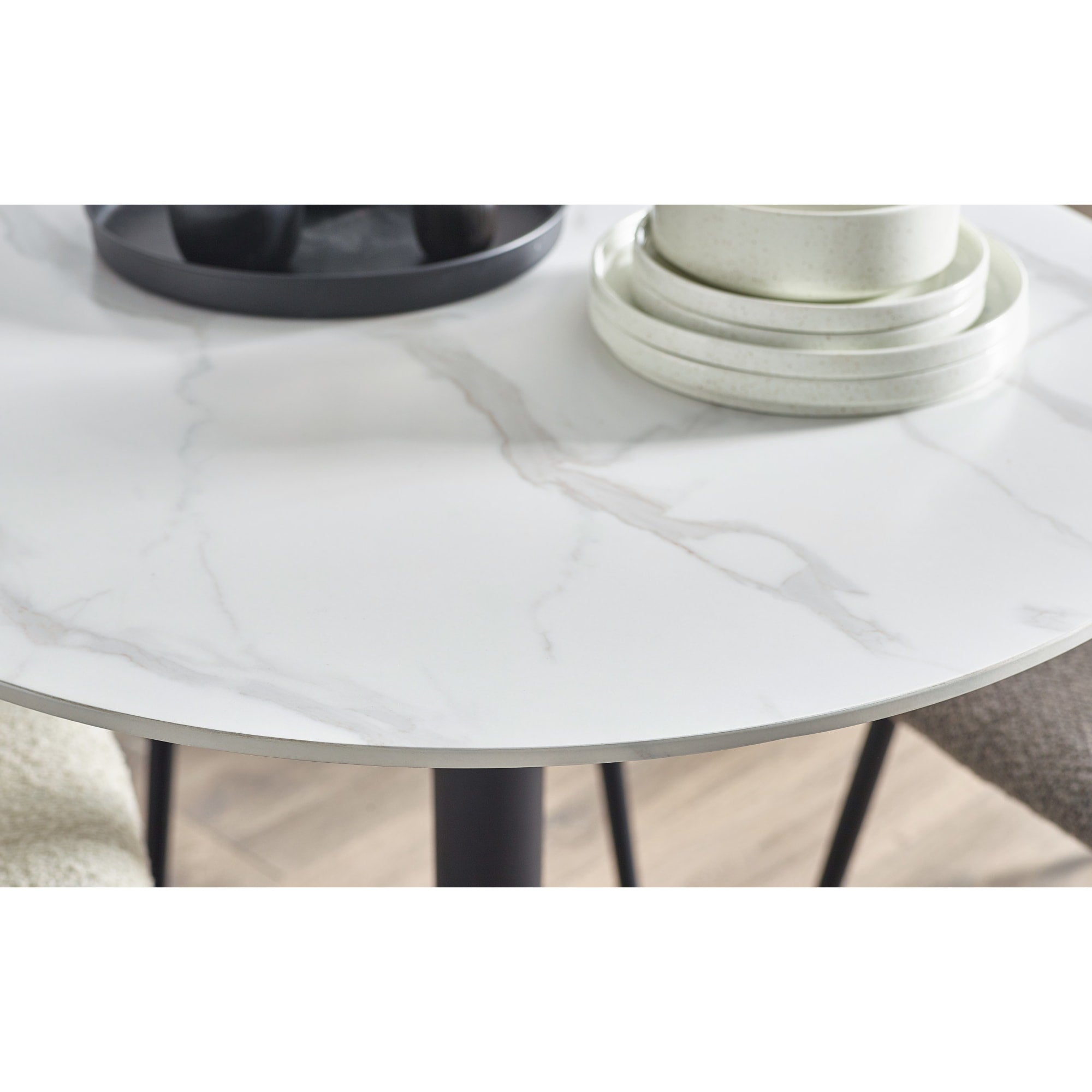 Luca 80cm Round Dining Table White