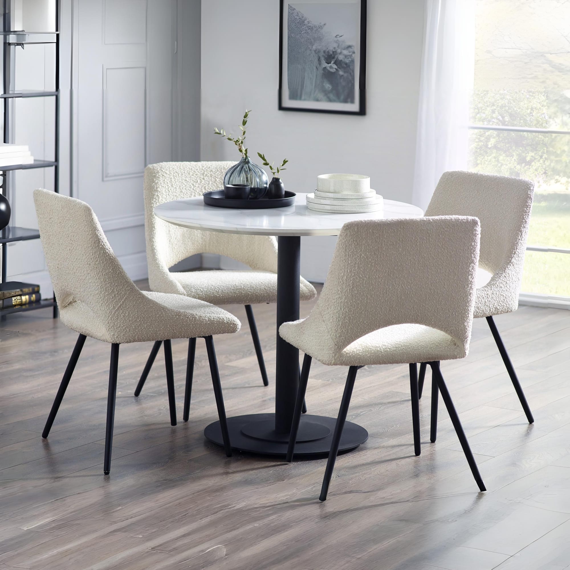 Luca 80cm Round Dining Table White