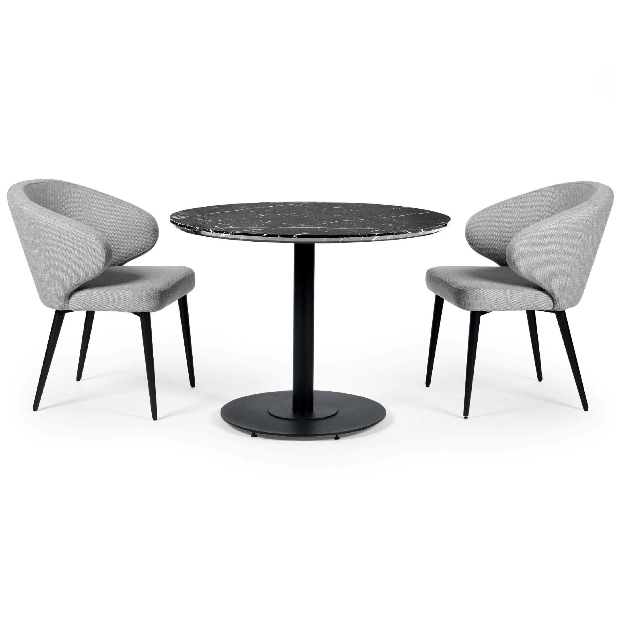 Luca 80cm Round Dining Table Black