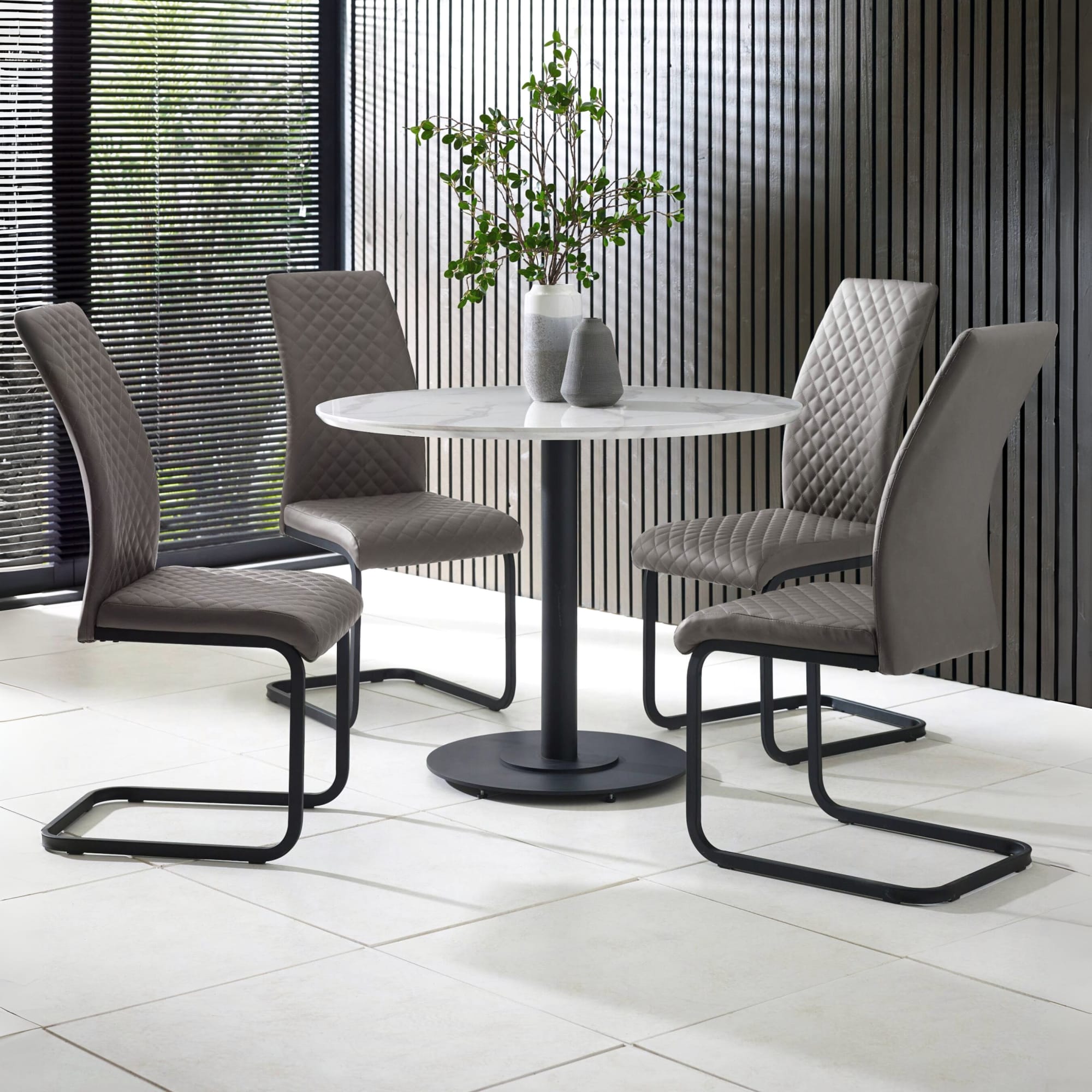 Luca 100cm Round Dining Table White