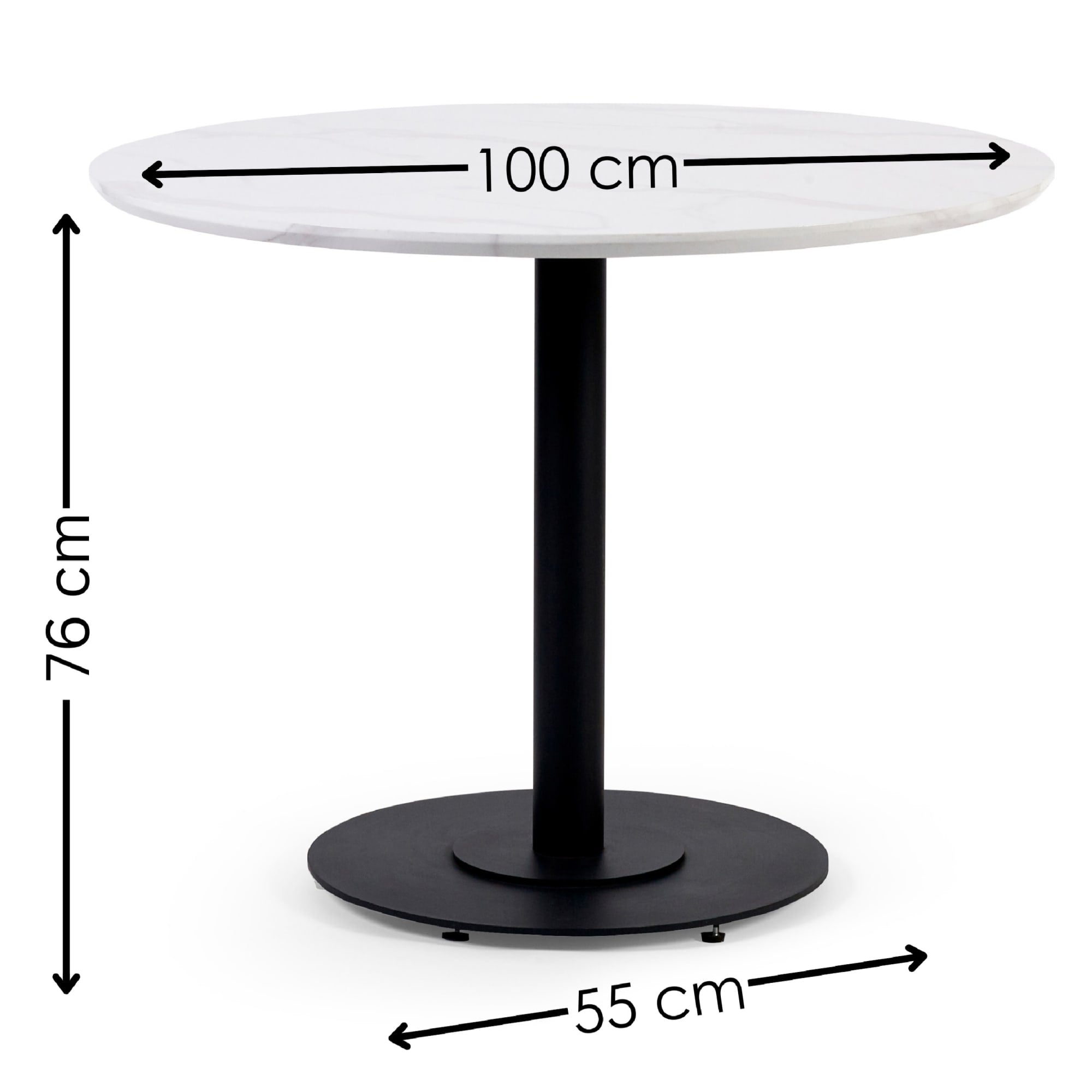 Luca 100cm Round Dining Table White