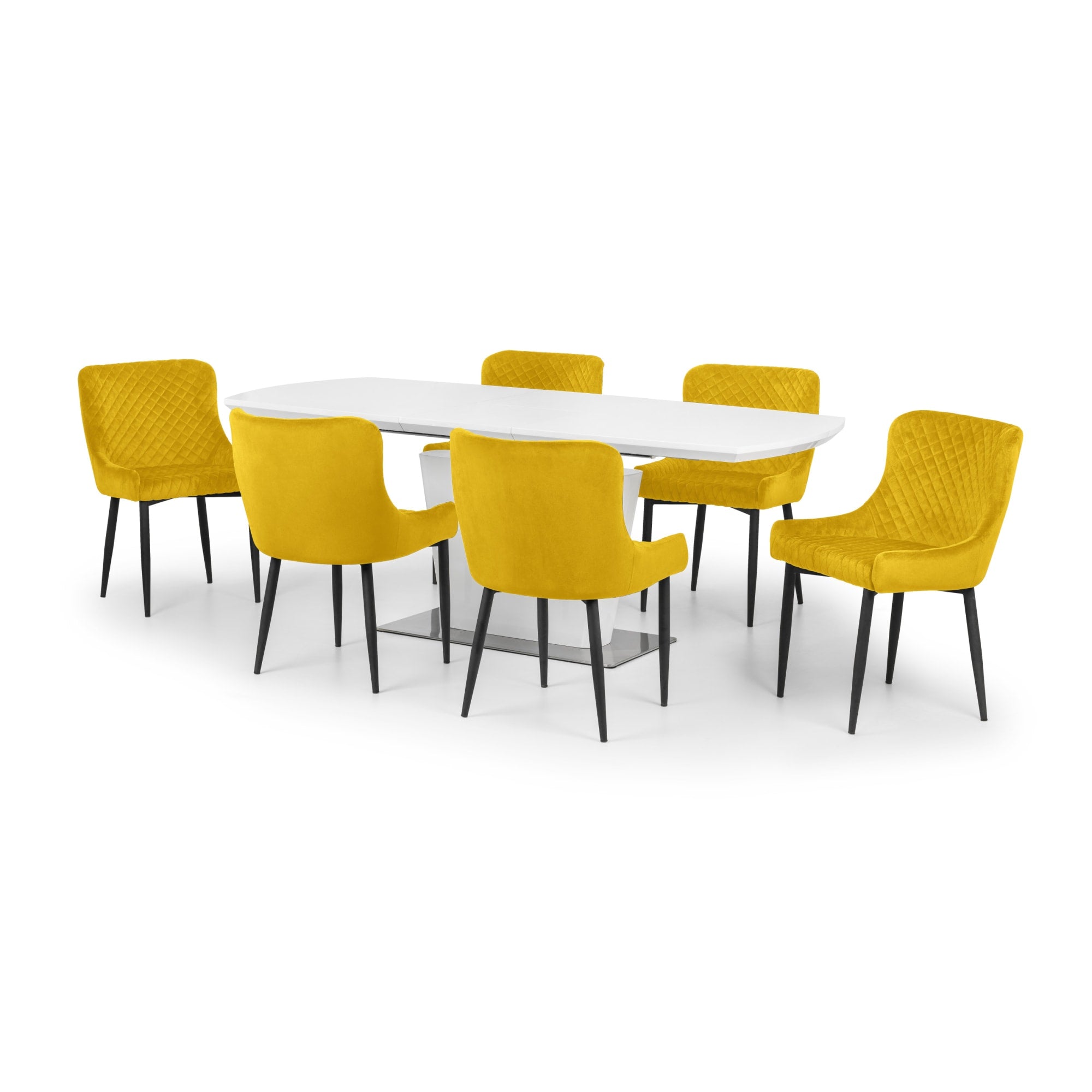 Set Of 2 Luxe Velvet Dining Chairs - Mustard