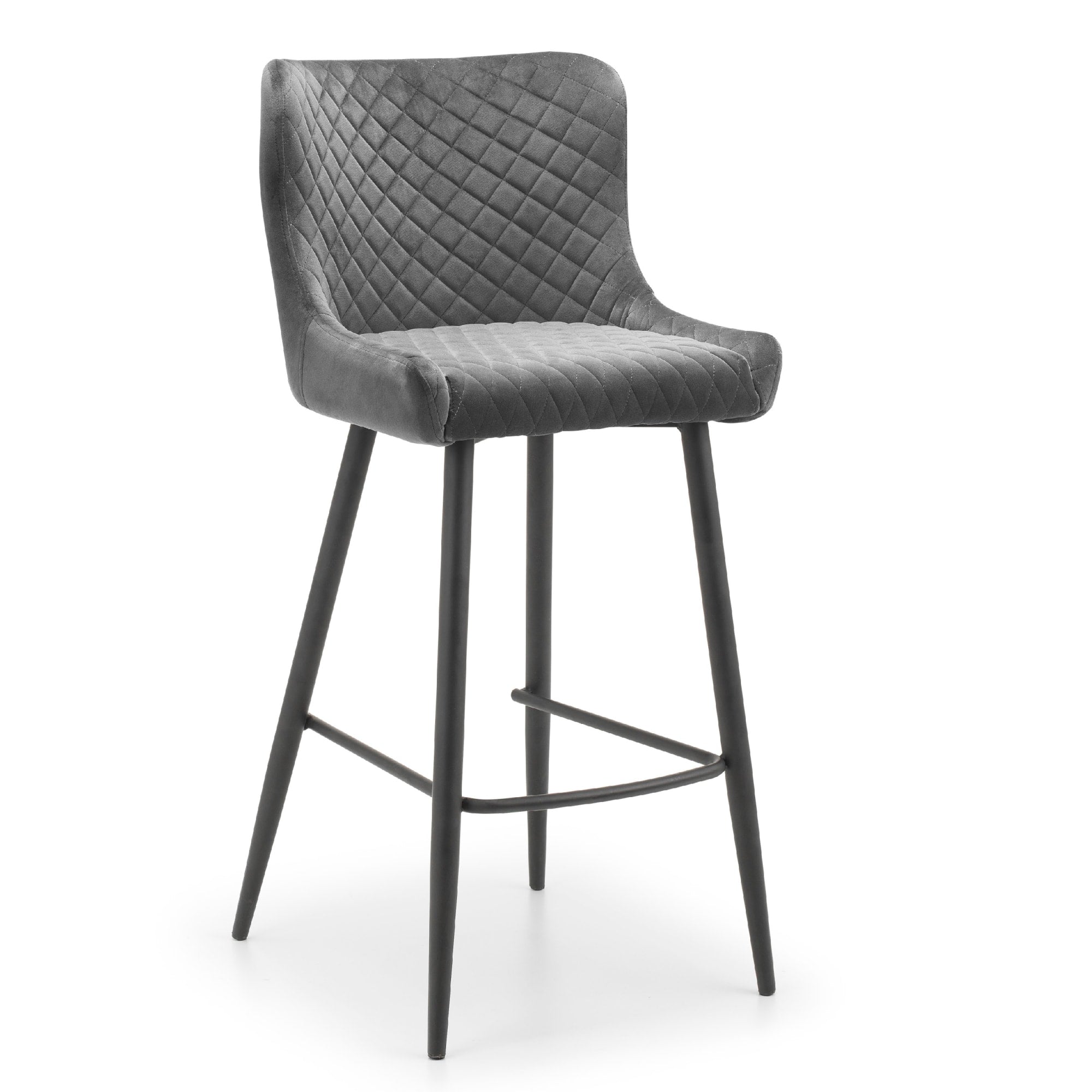 Luxe Velvet Bar Stool - Grey