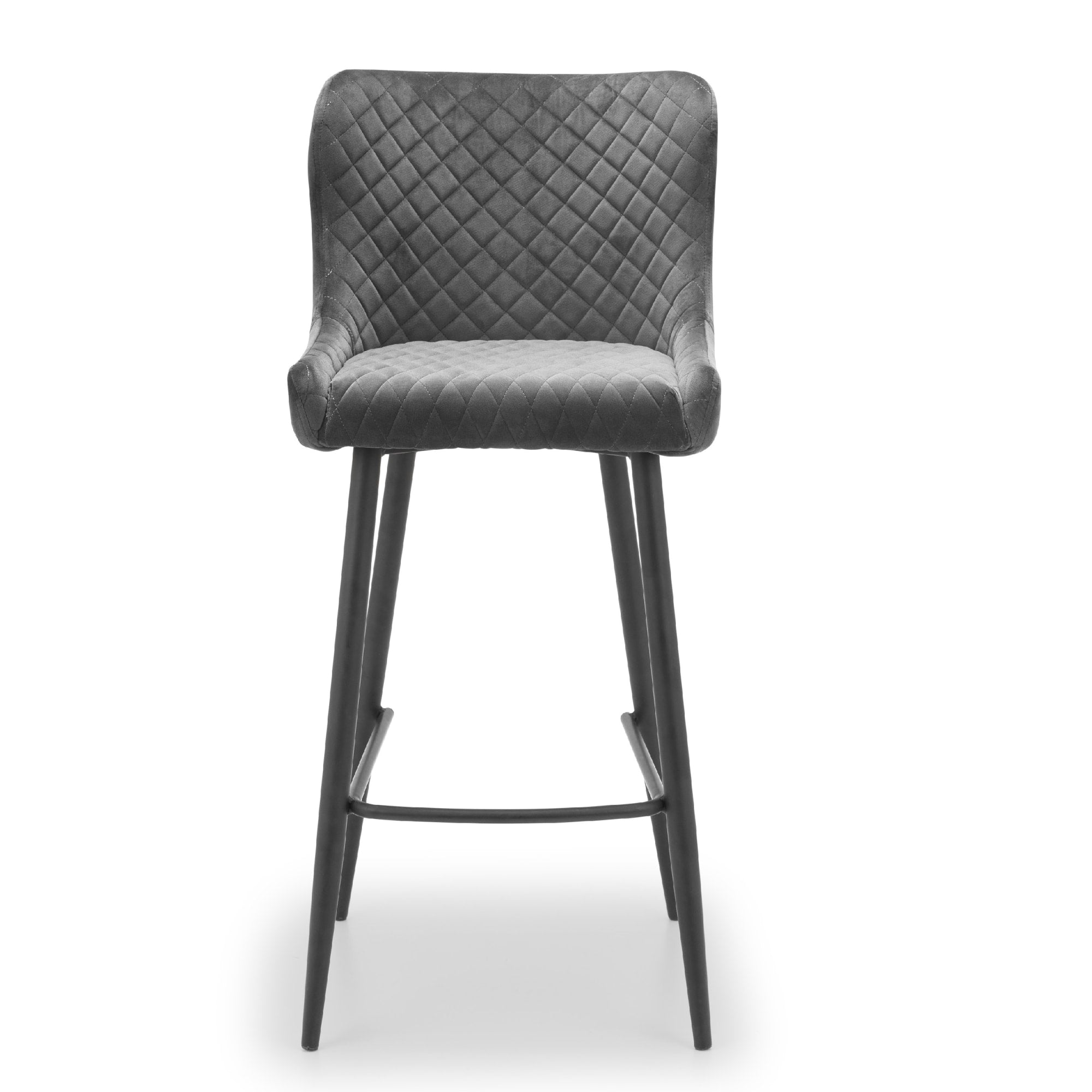 Luxe Velvet Bar Stool - Grey