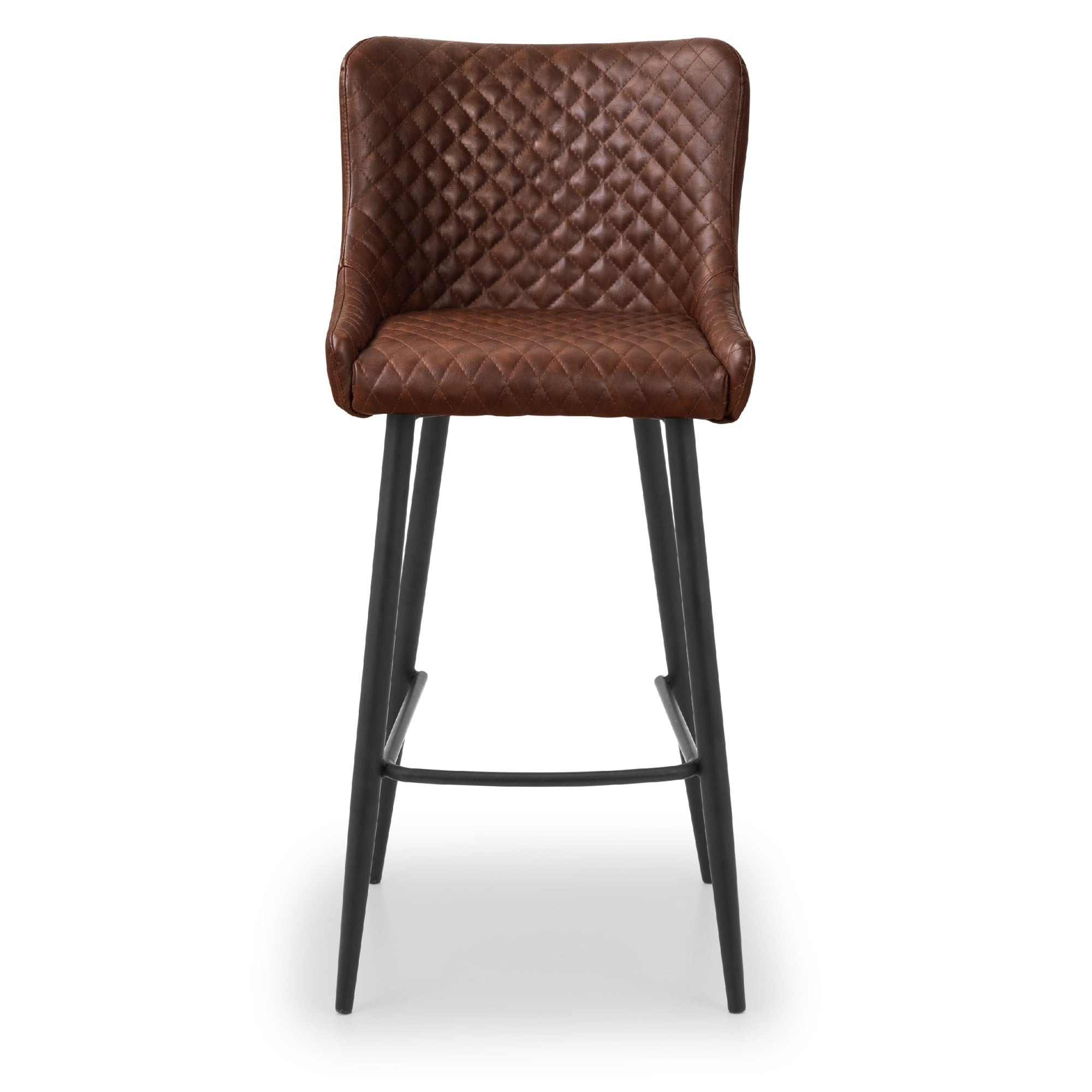 Luxe Faux Leather Barstool - Brown