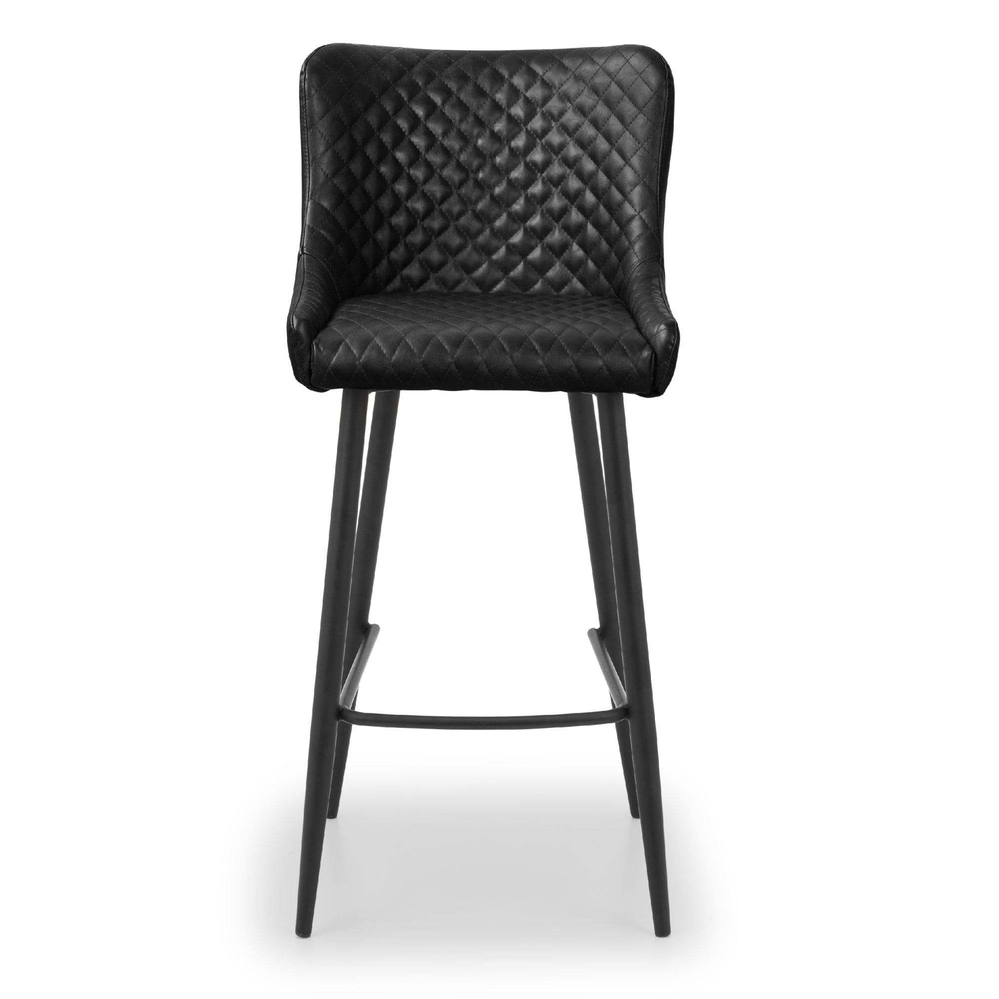 Luxe Faux Leather Barstool - Black
