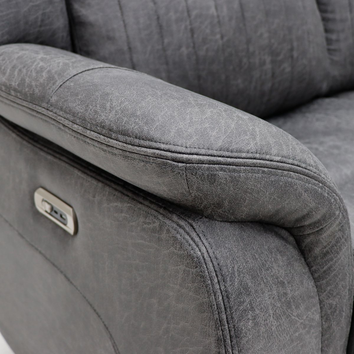 Leon Electric Recliner Sofa Grey 3 Seater