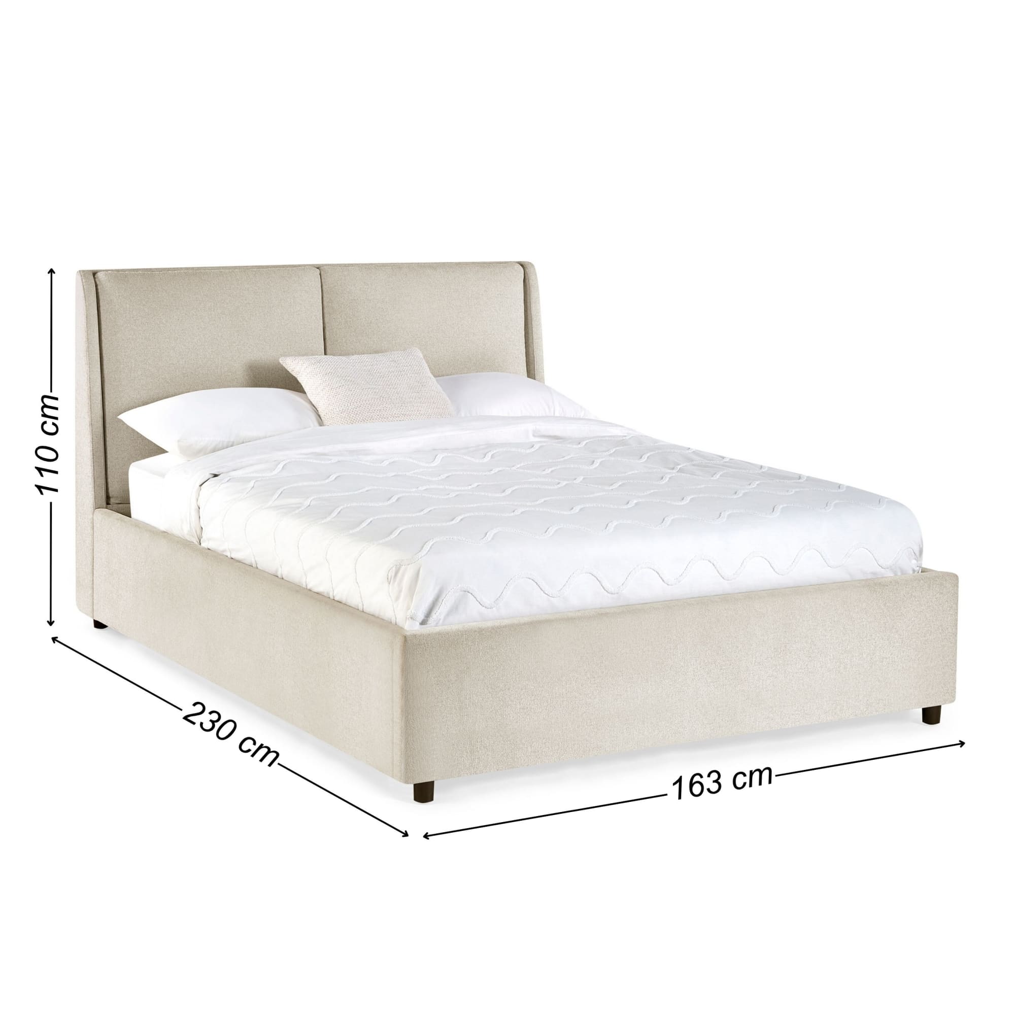 Maddock Beige Upholstered Ottoman Storage 150cm King Bed