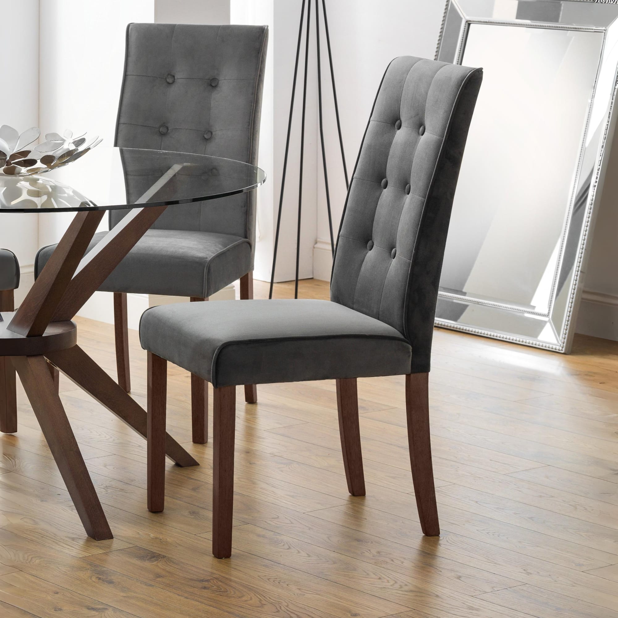 Set Of 2 Madrid Velvet Dining Chairs