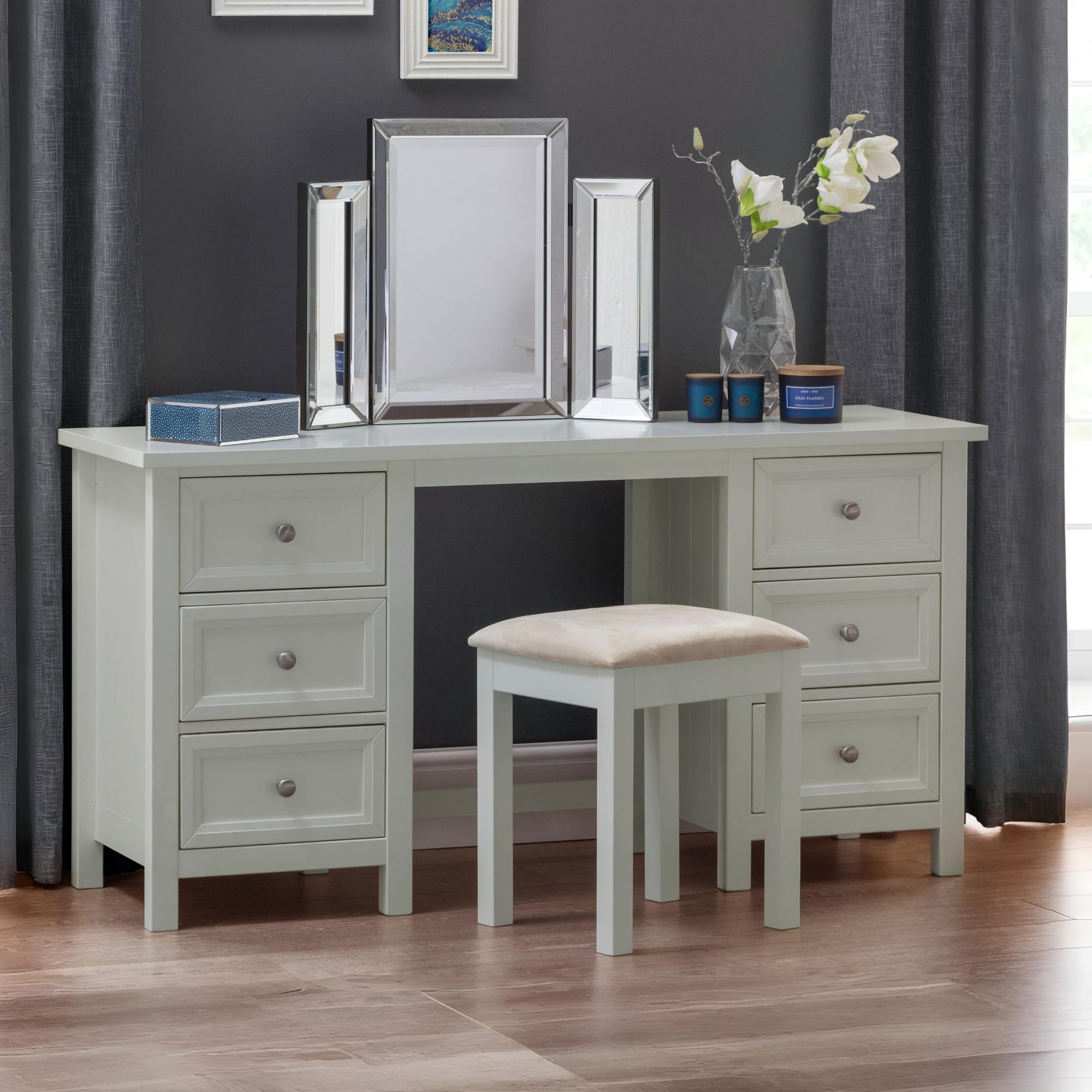 Maine Dressing Stool - Dove Grey