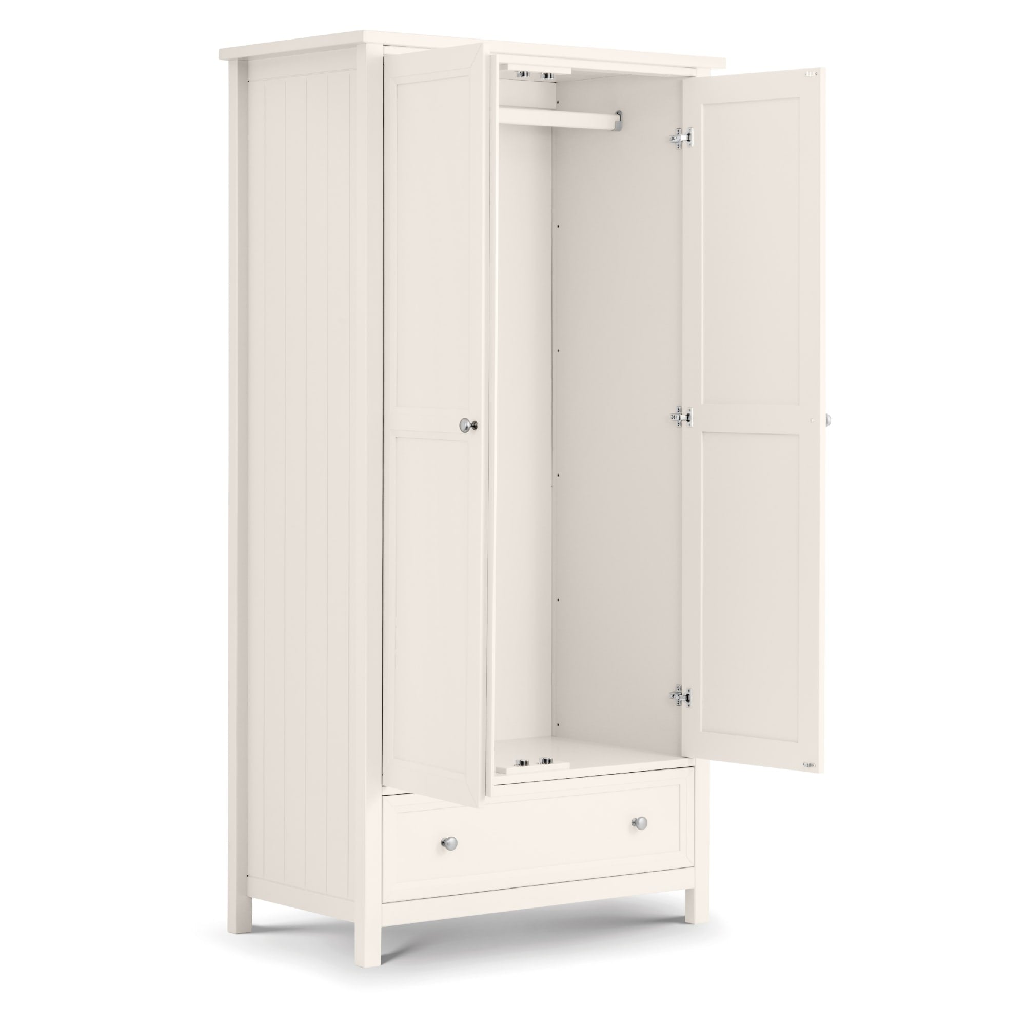 Maine 2 Door Combination Wardrobe - Surf White