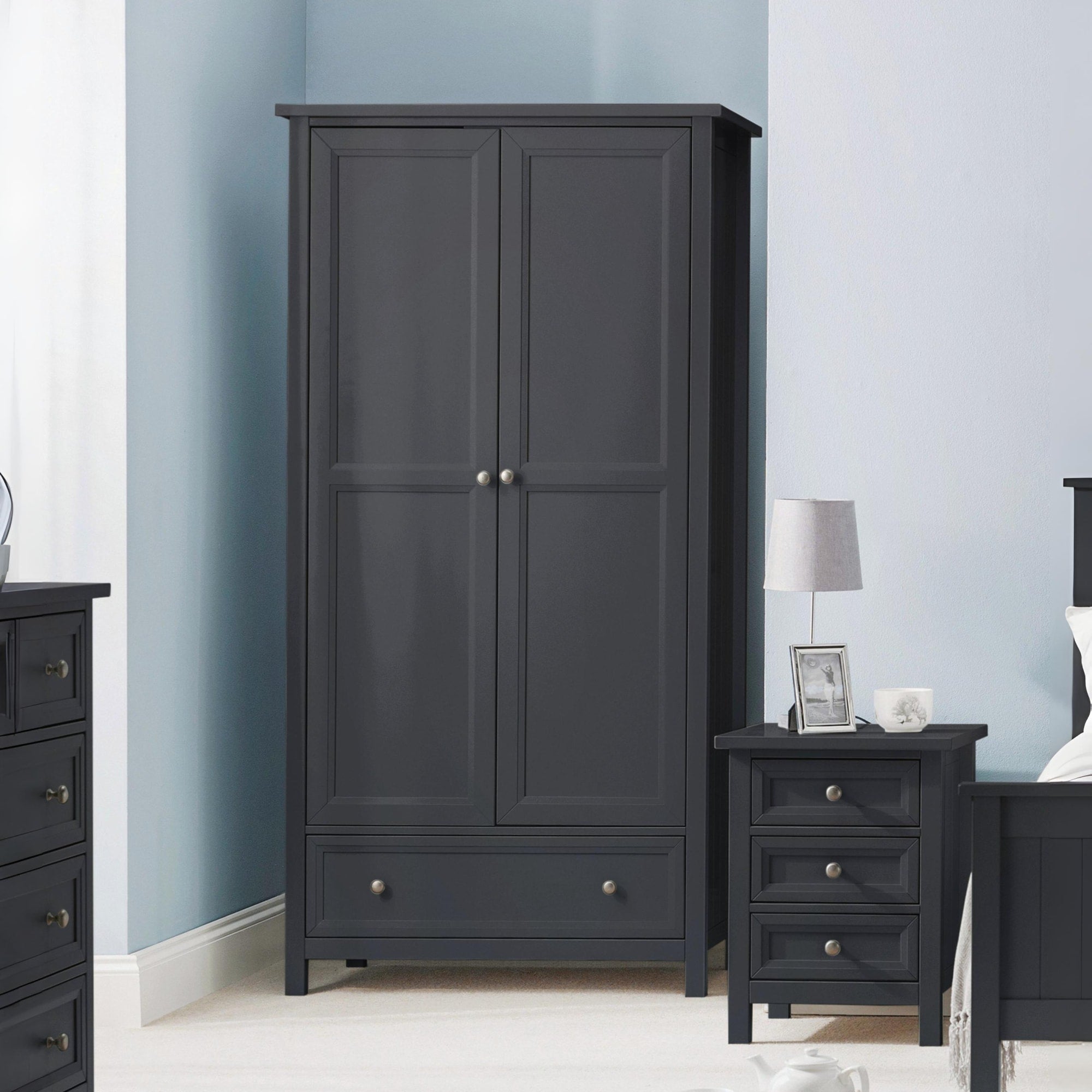 Maine 2 Door Combination Wardrobe - Anthracite
