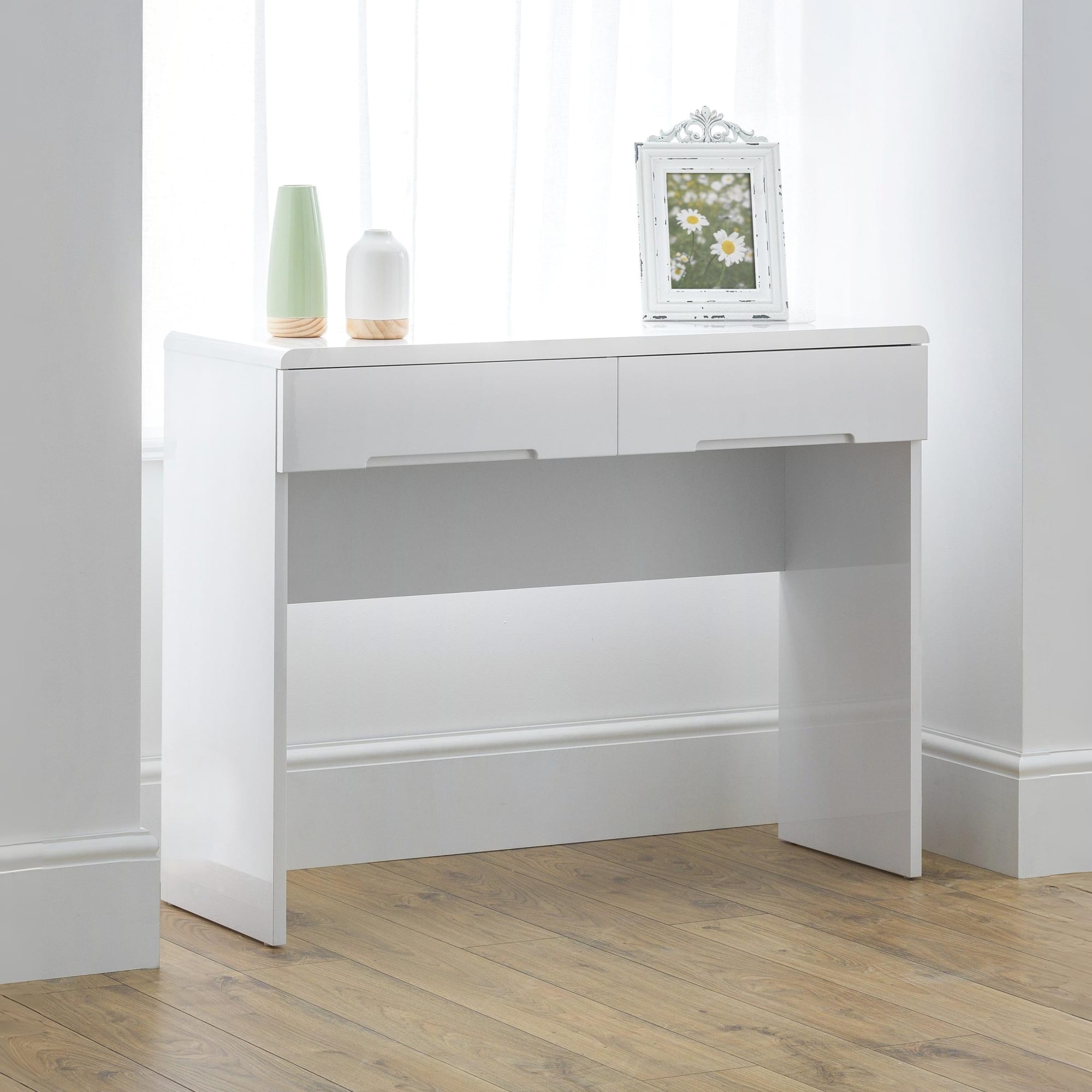 Manhattan Dressing Table With 2 Drawers - White