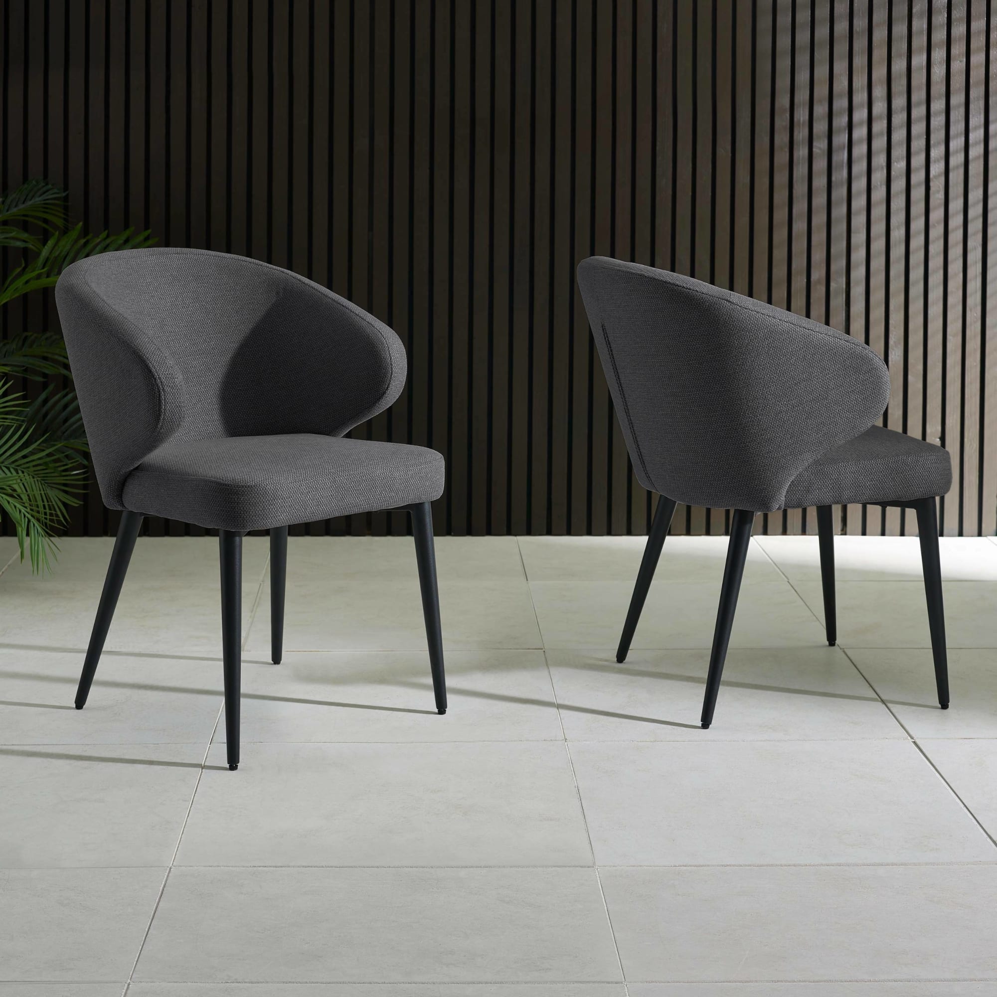Set of 2 Marcus Mid Grey Fabric Dining Chairs