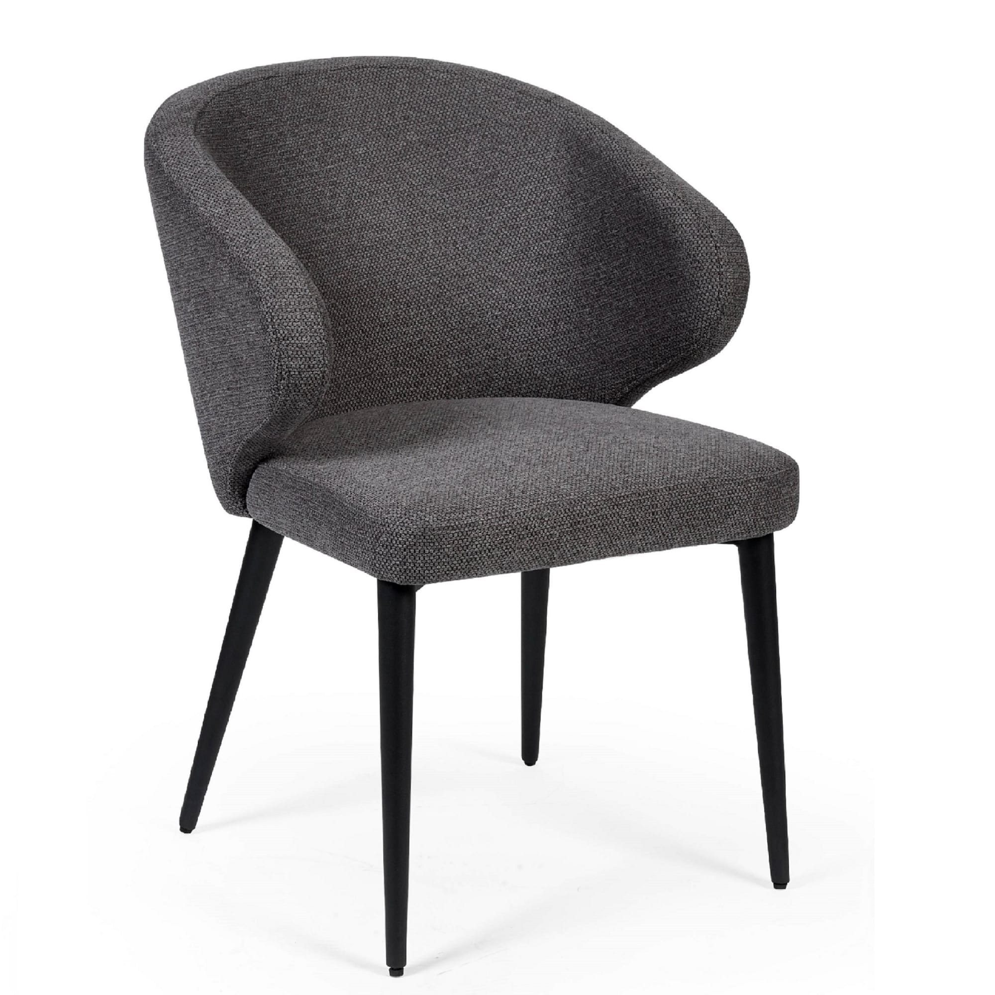 Set of 2 Marcus Mid Grey Fabric Dining Chairs
