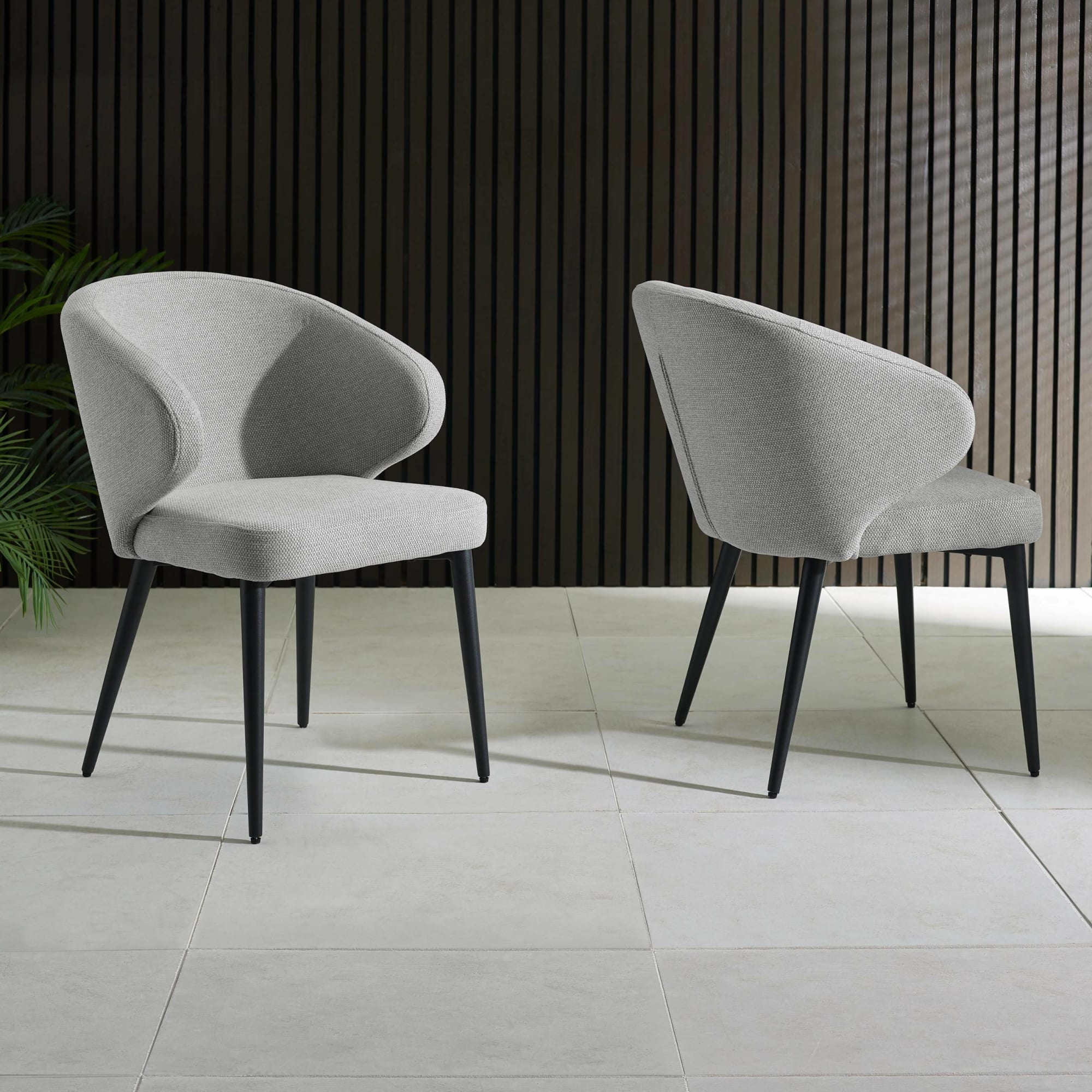 Set of 2 Marcus Light Grey Fabric Dining Chairs