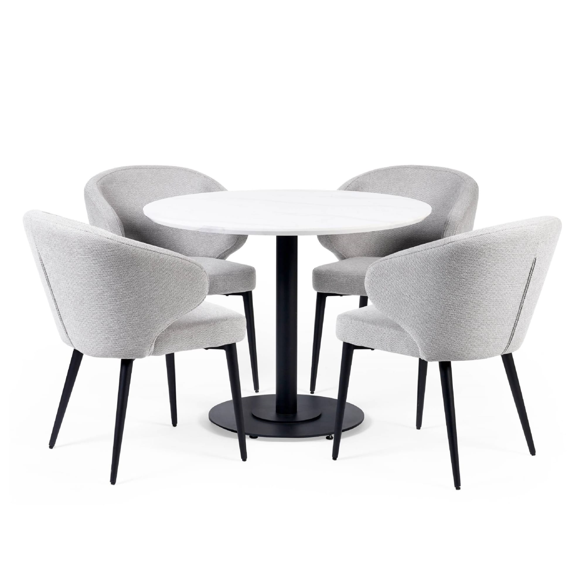 Set of 2 Marcus Light Grey Fabric Dining Chairs