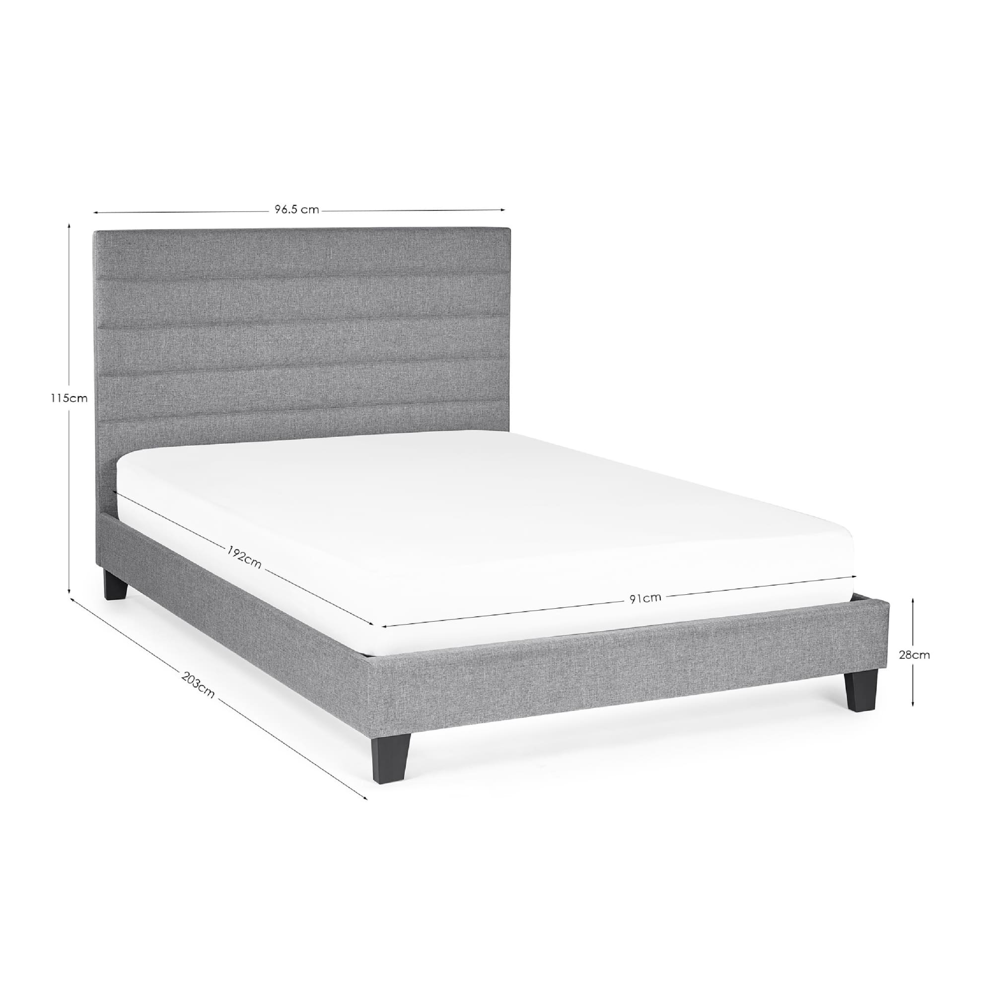Merida 90cm Single Bed - Grey