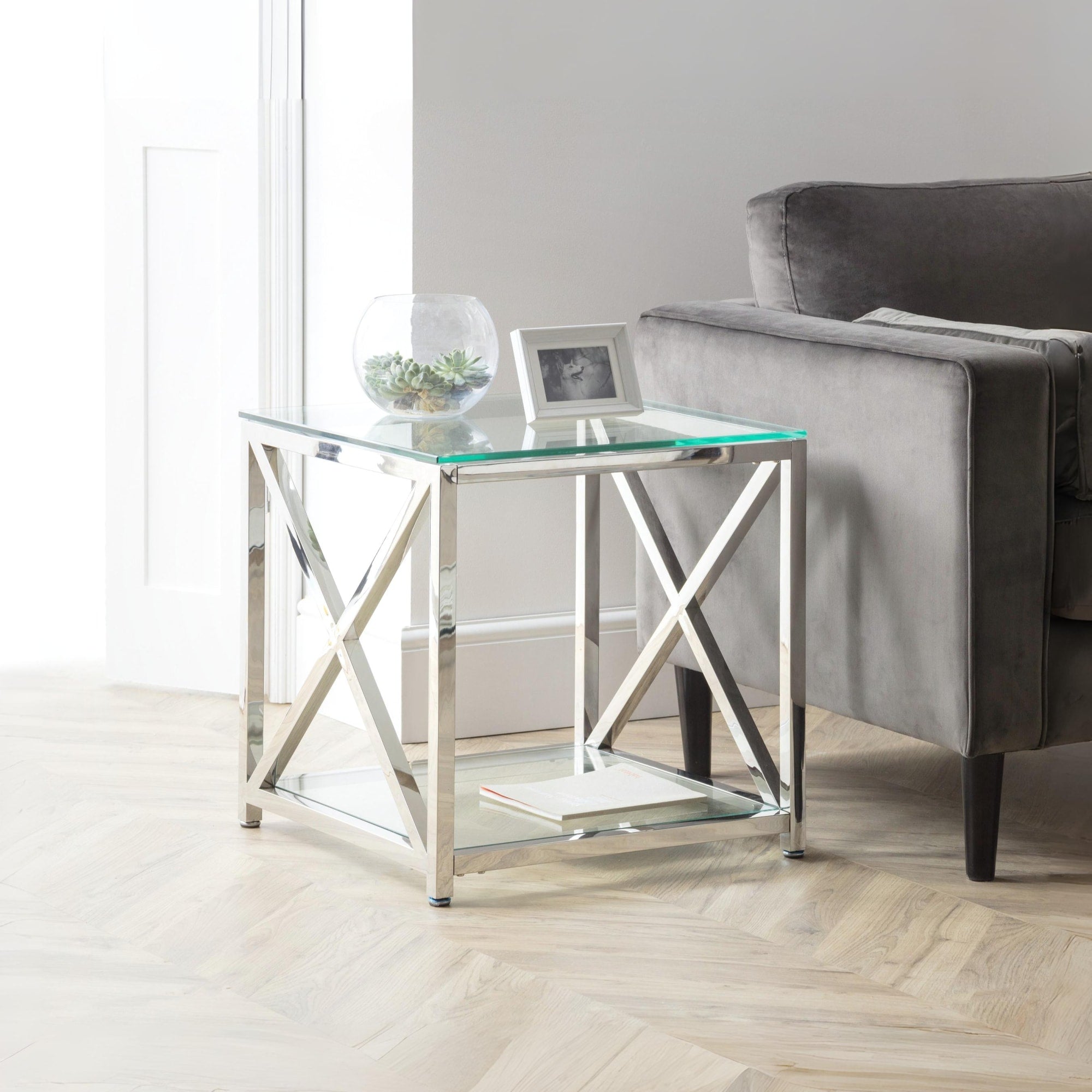 Miami Lamp Table - Silver