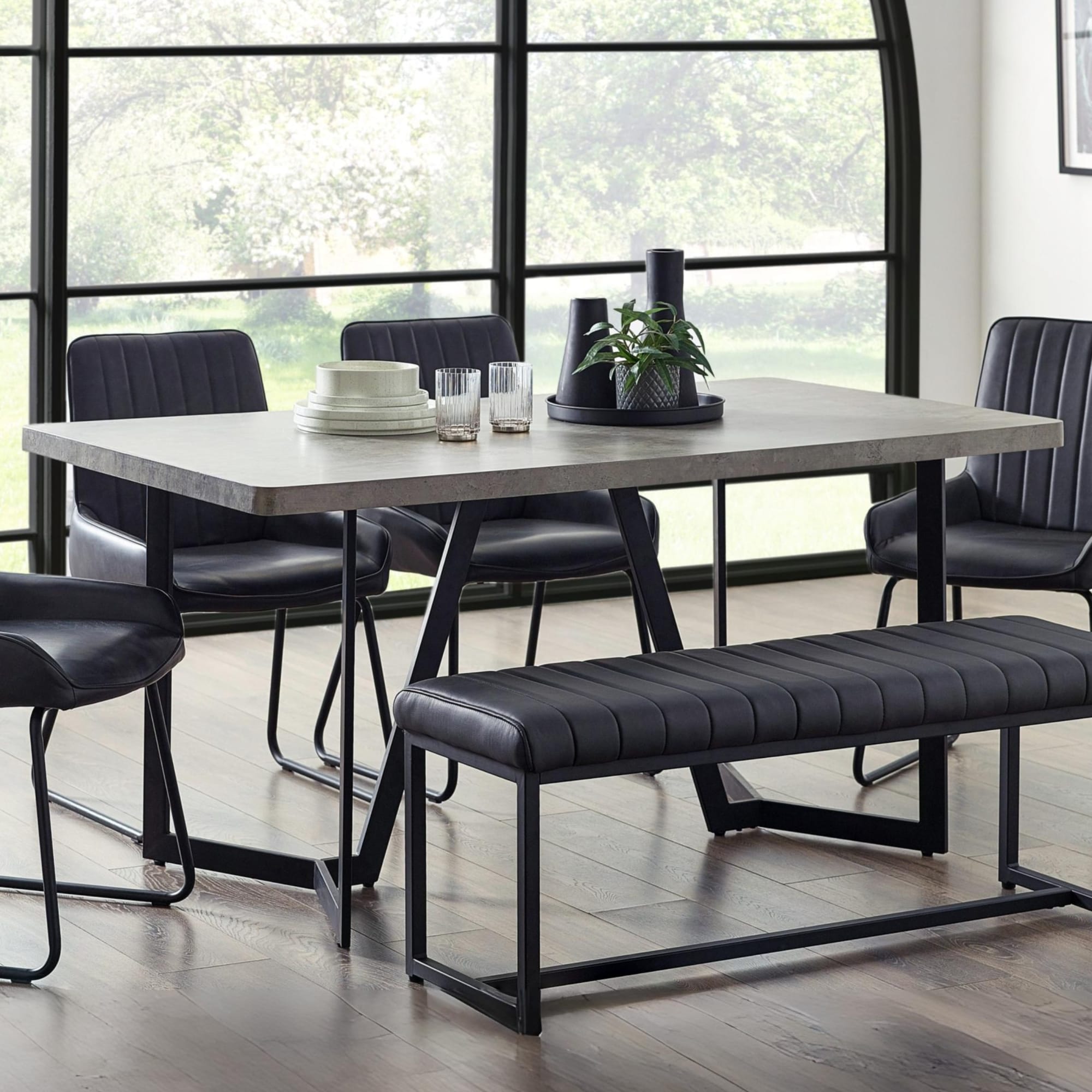 Miller Concrete Effect Dining Table
