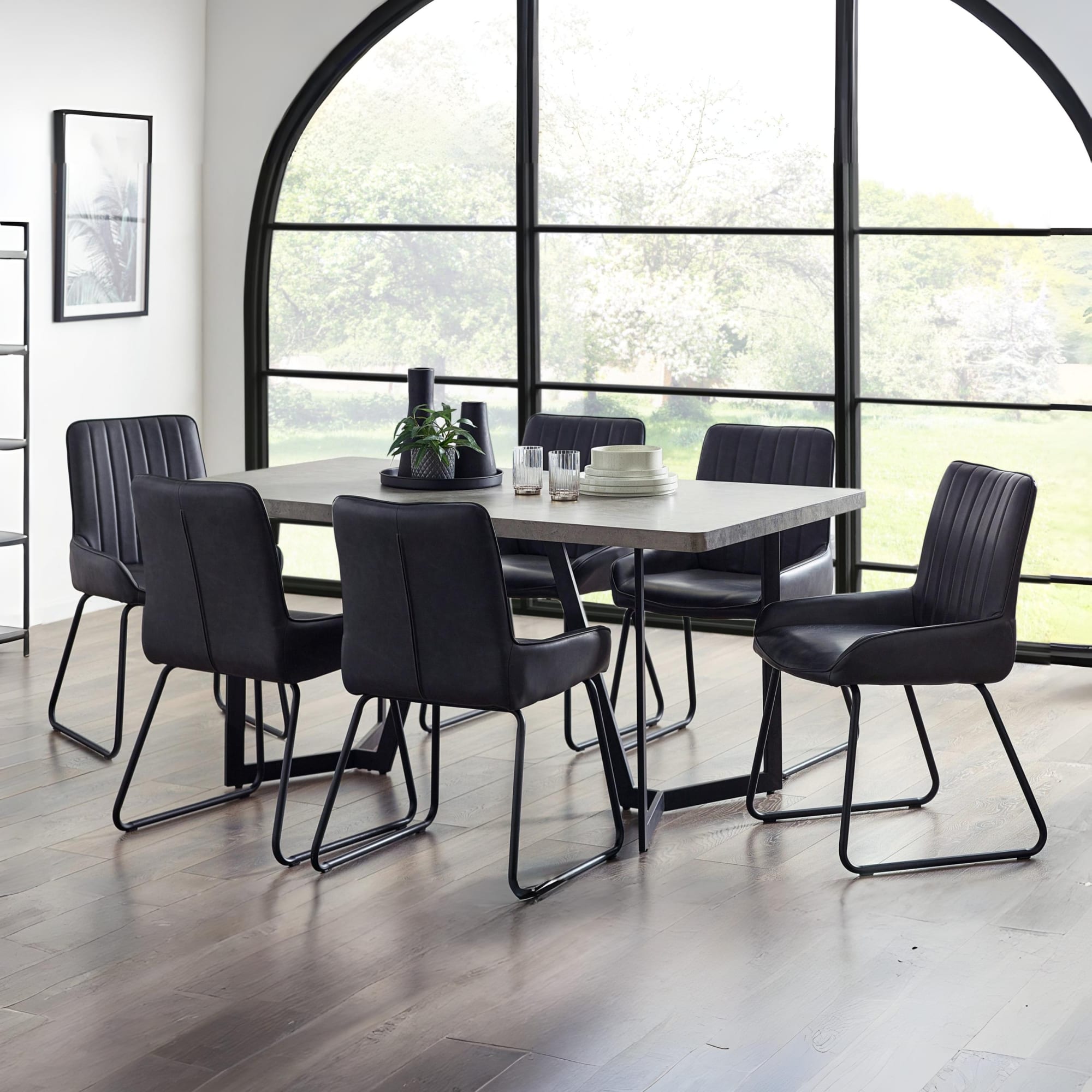Miller Concrete Effect Dining Table