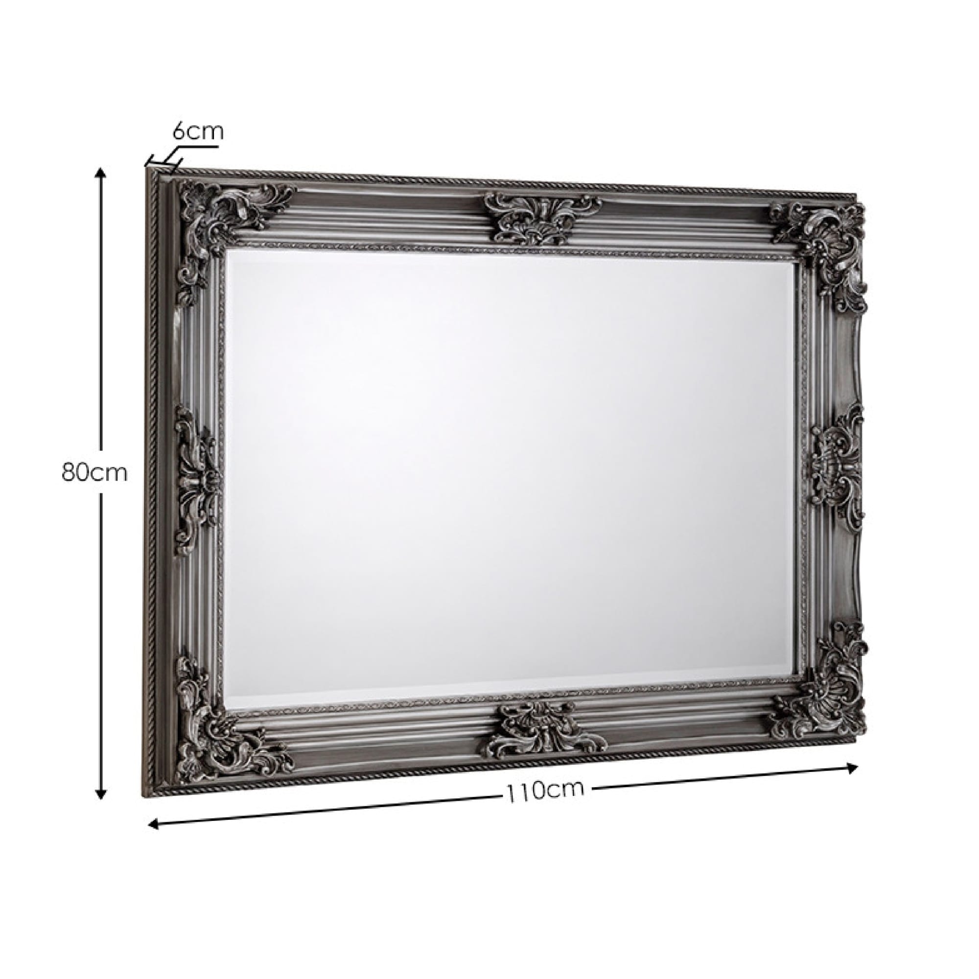 Rococo Pewter Wall Mirror