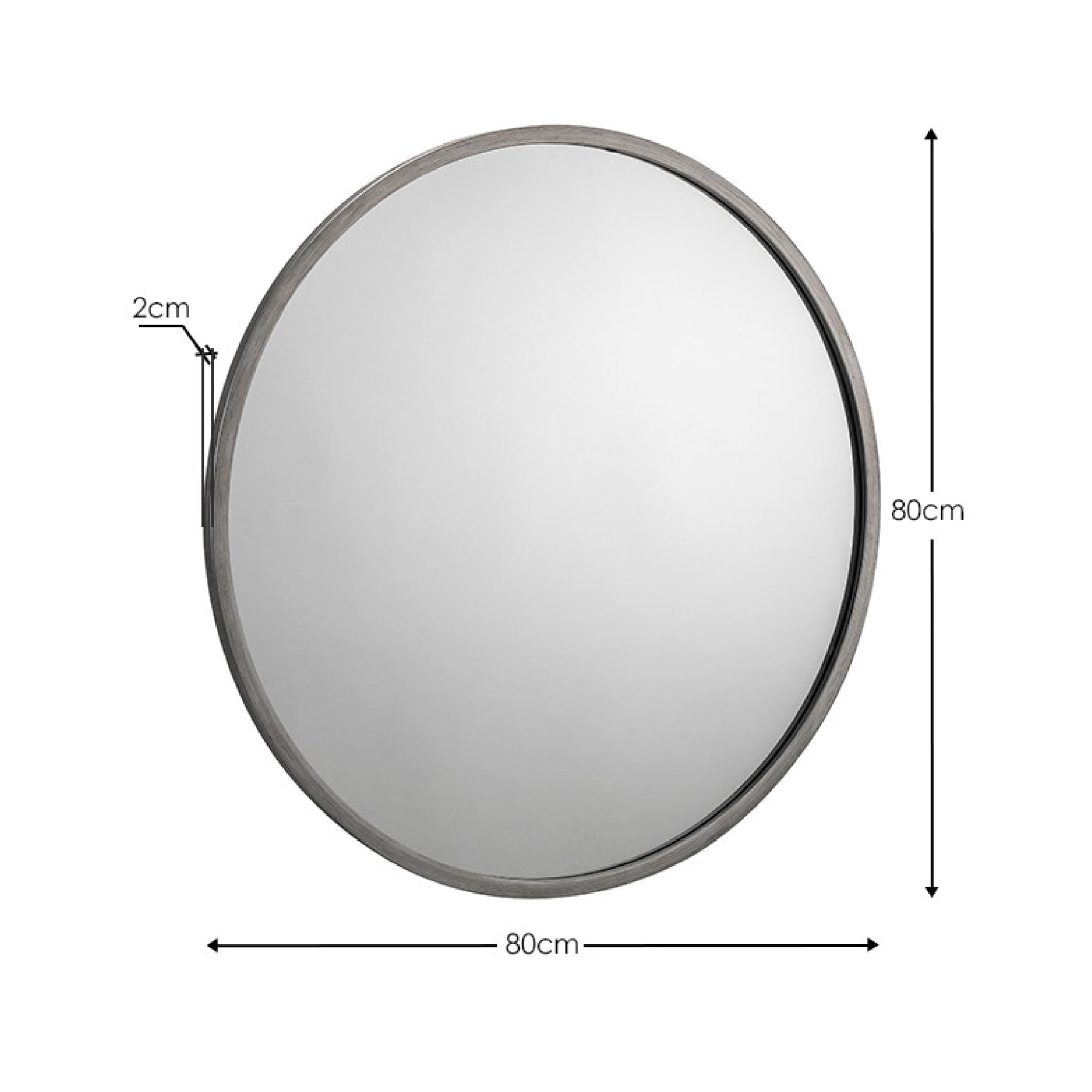 Octave Round Pewter Wall Mirror