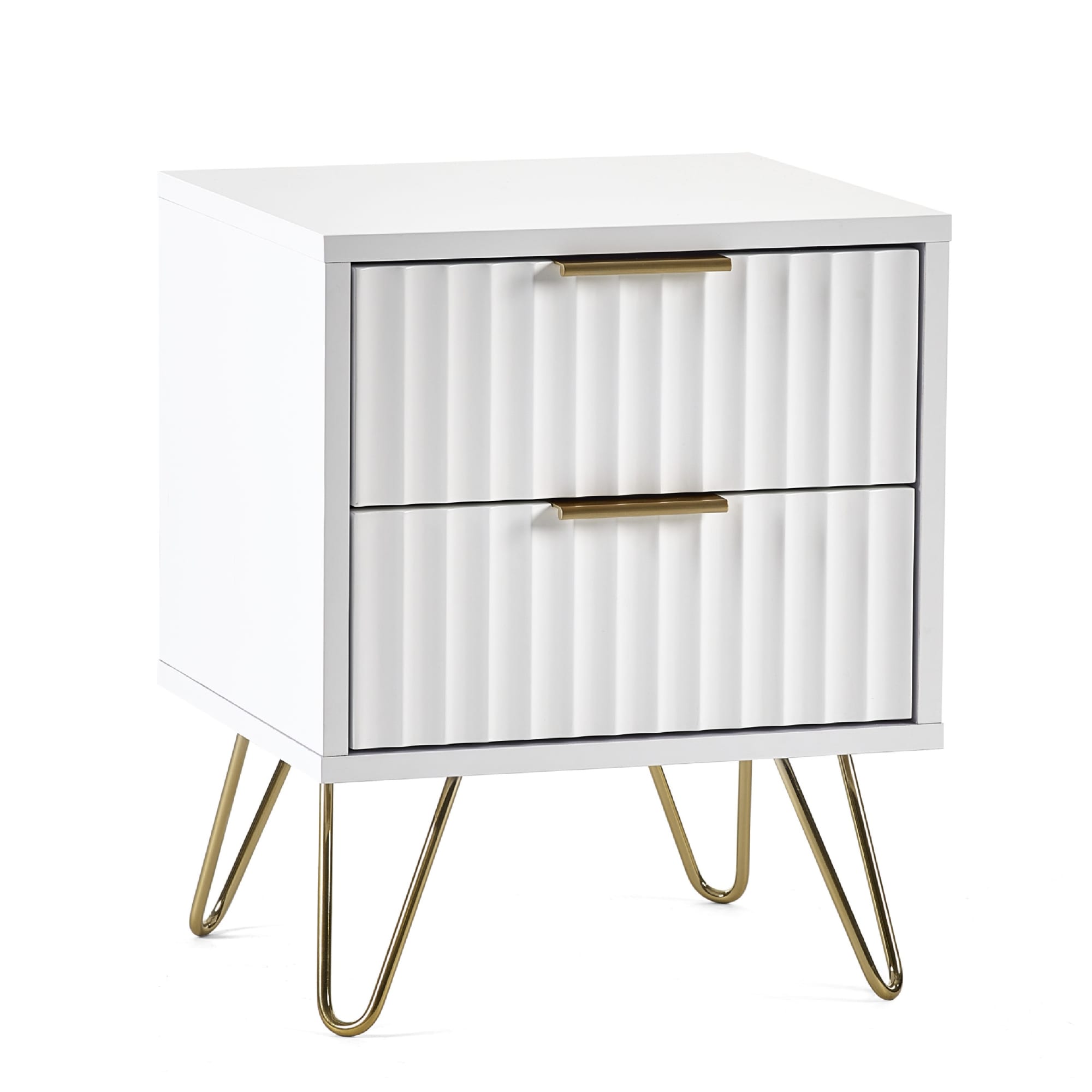 Murano 2 Drawer Bedside - Matt White