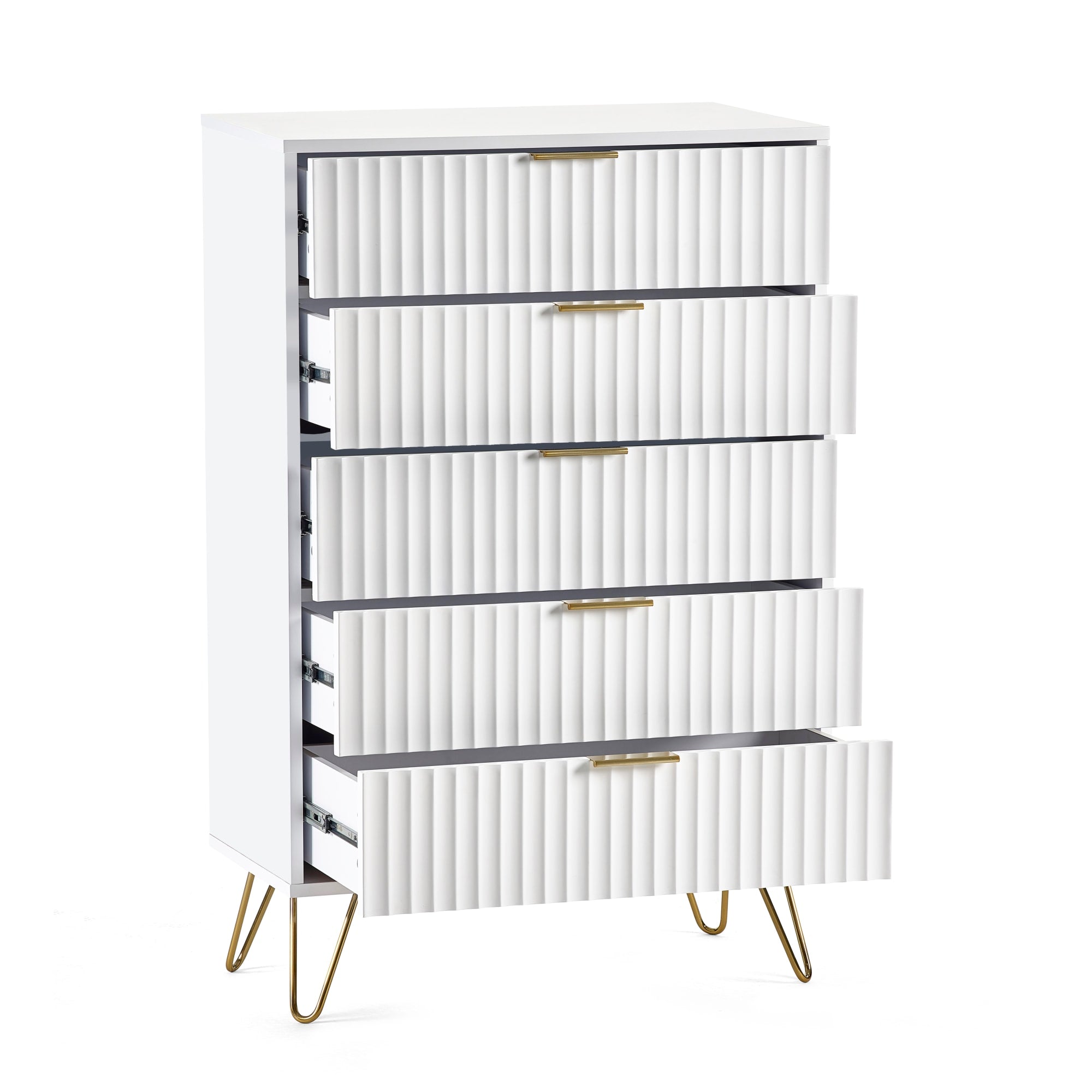 Murano 5 Drawer Chest - Matt White