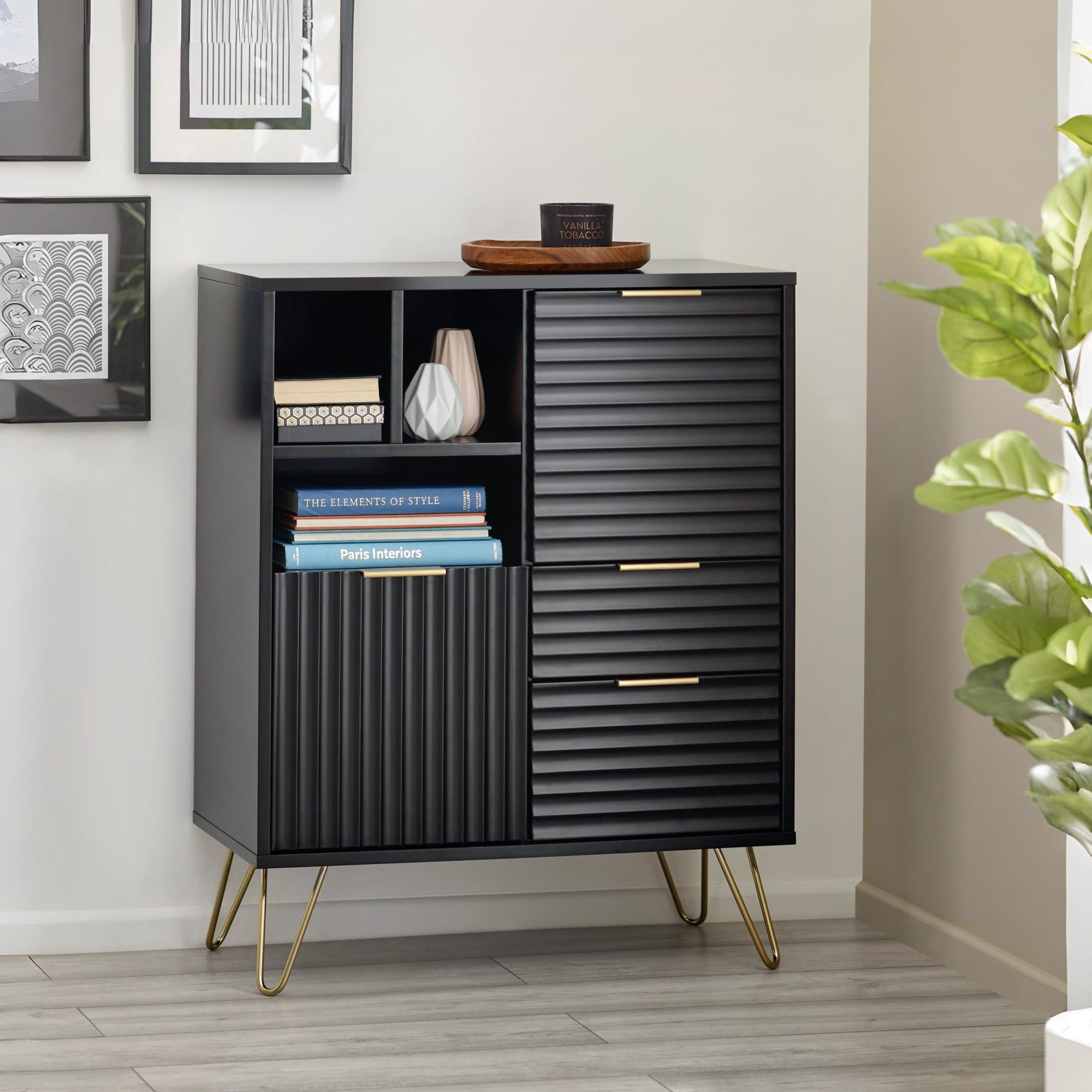 Murano 2 Door 2 Drawer Sideboard - Matt Black