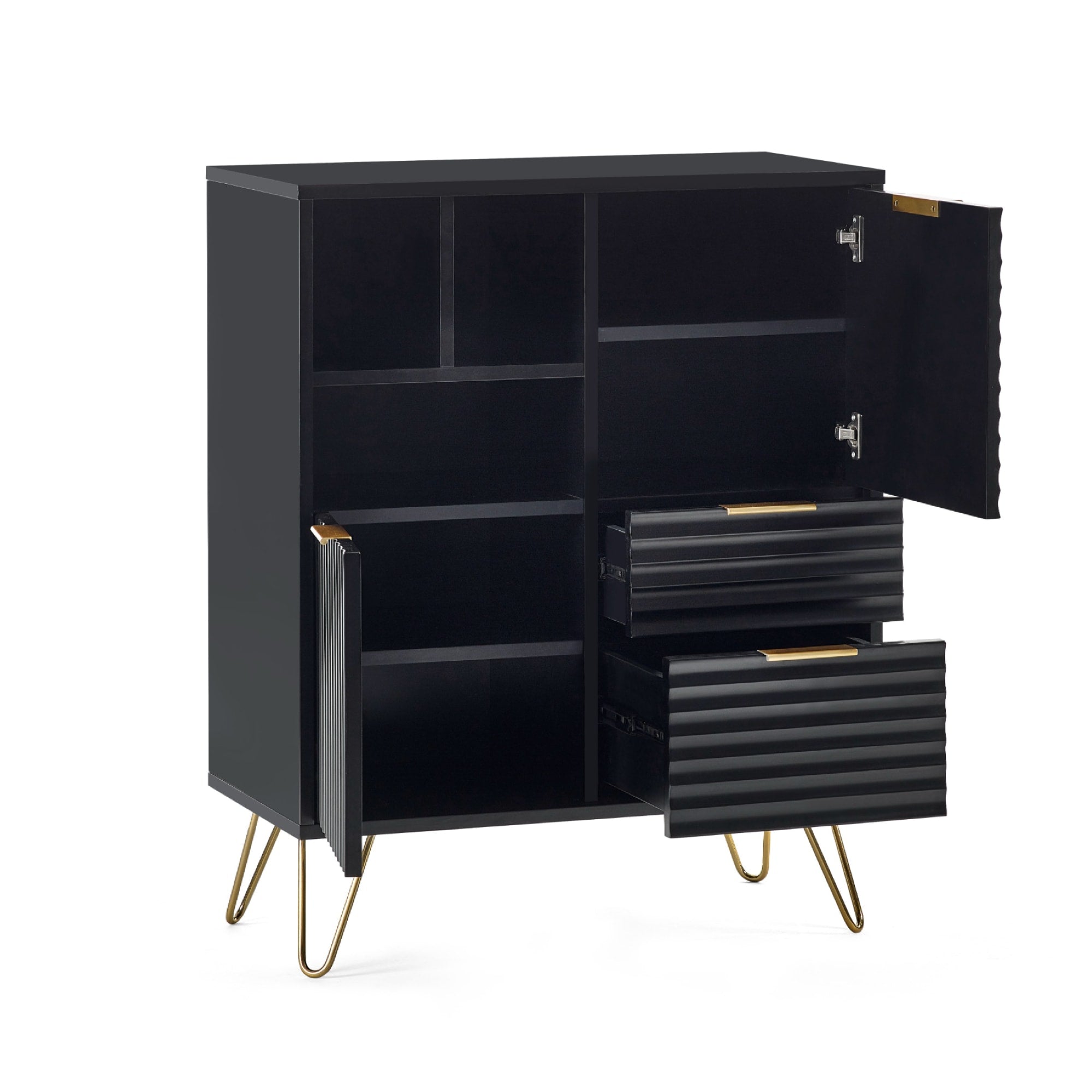 Murano 2 Door 2 Drawer Sideboard - Matt Black