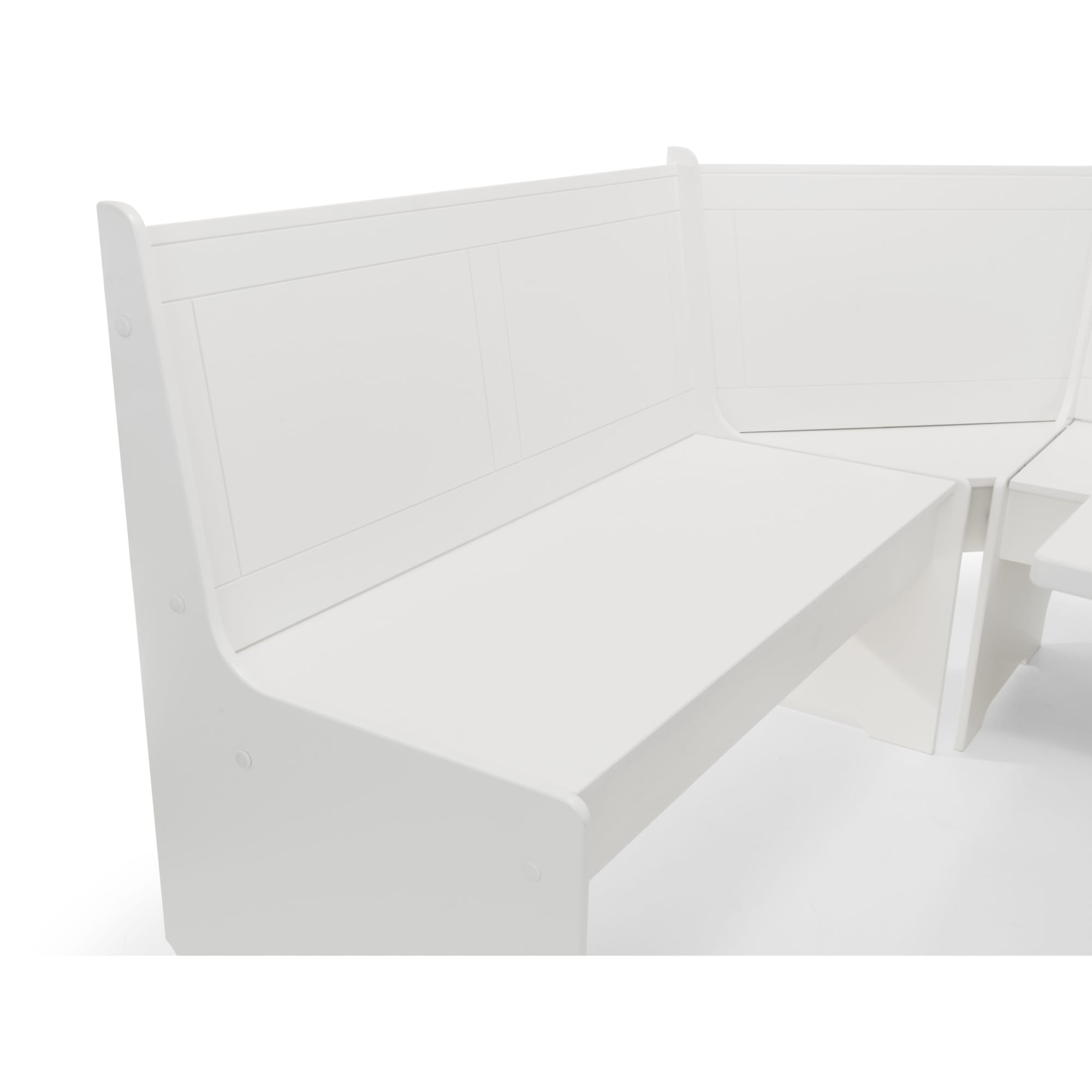 Newport Corner Dining Set With Storage Bench - Surf White