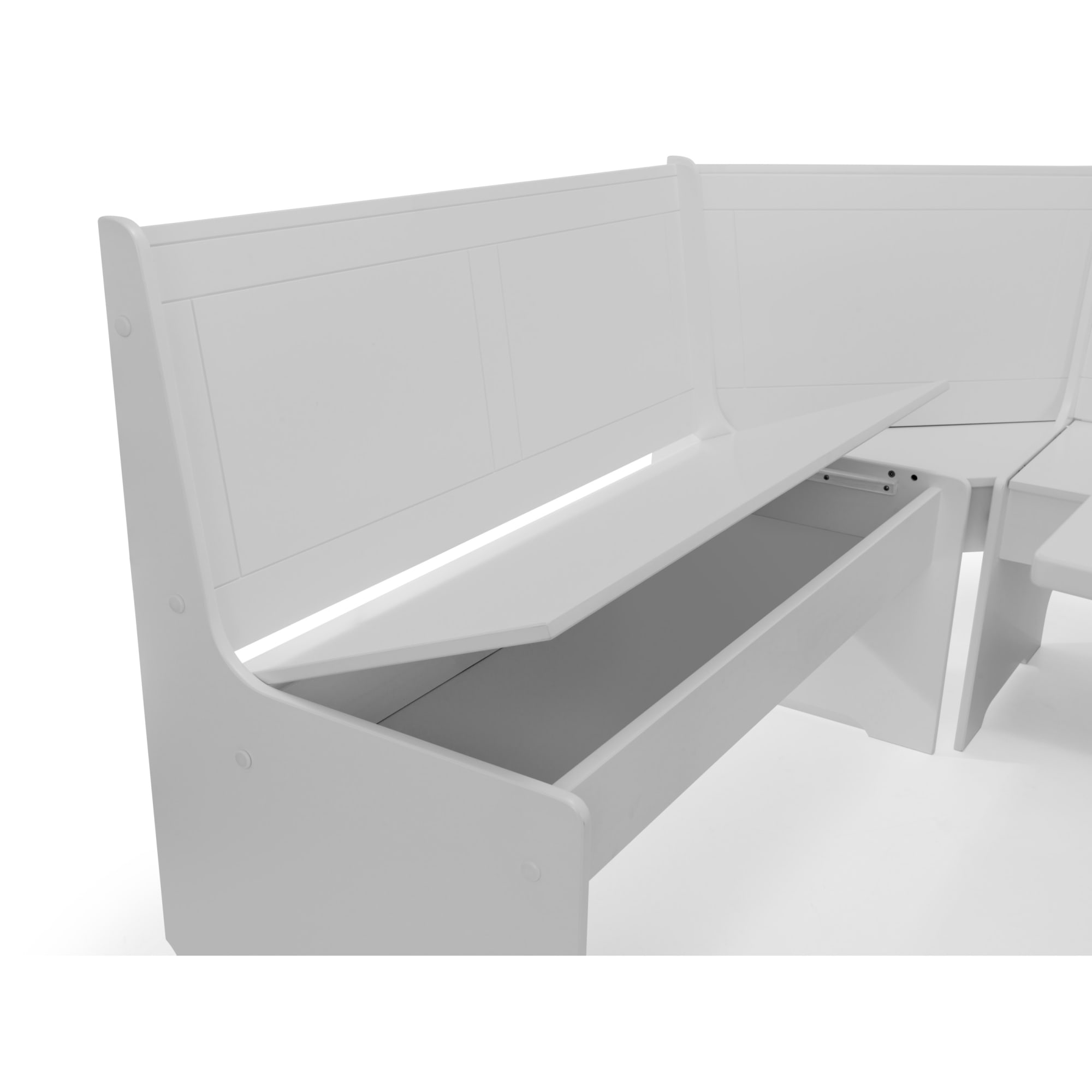 Newport Corner Dining Set With Storage Bench - Dove Grey