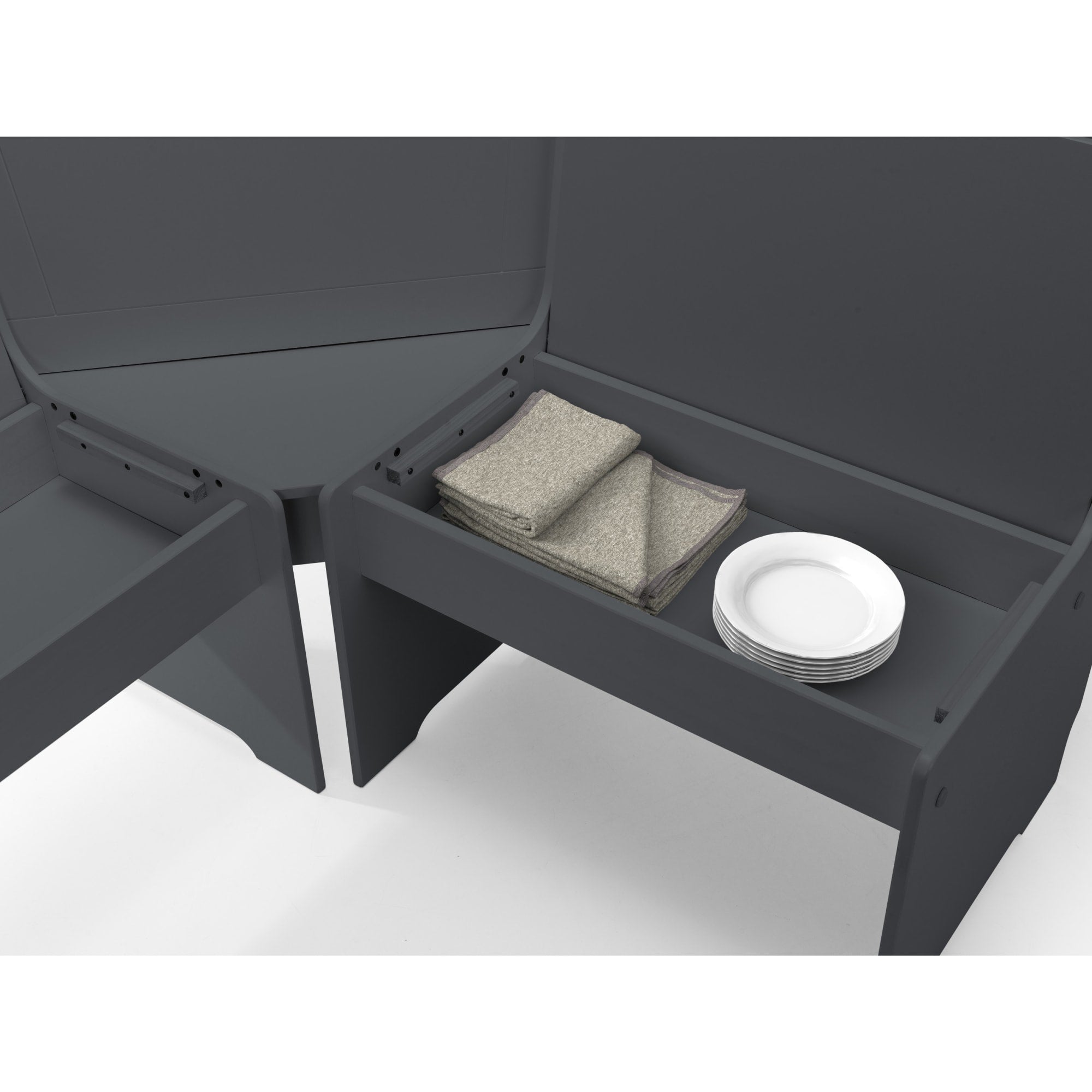 Newport Corner Dining Set With Storage Bench - Anthracite
