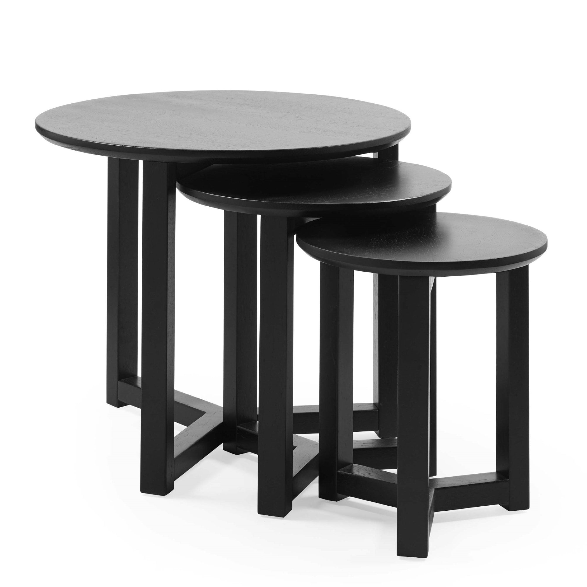 Nidri Black Nest Of 3 Tables
