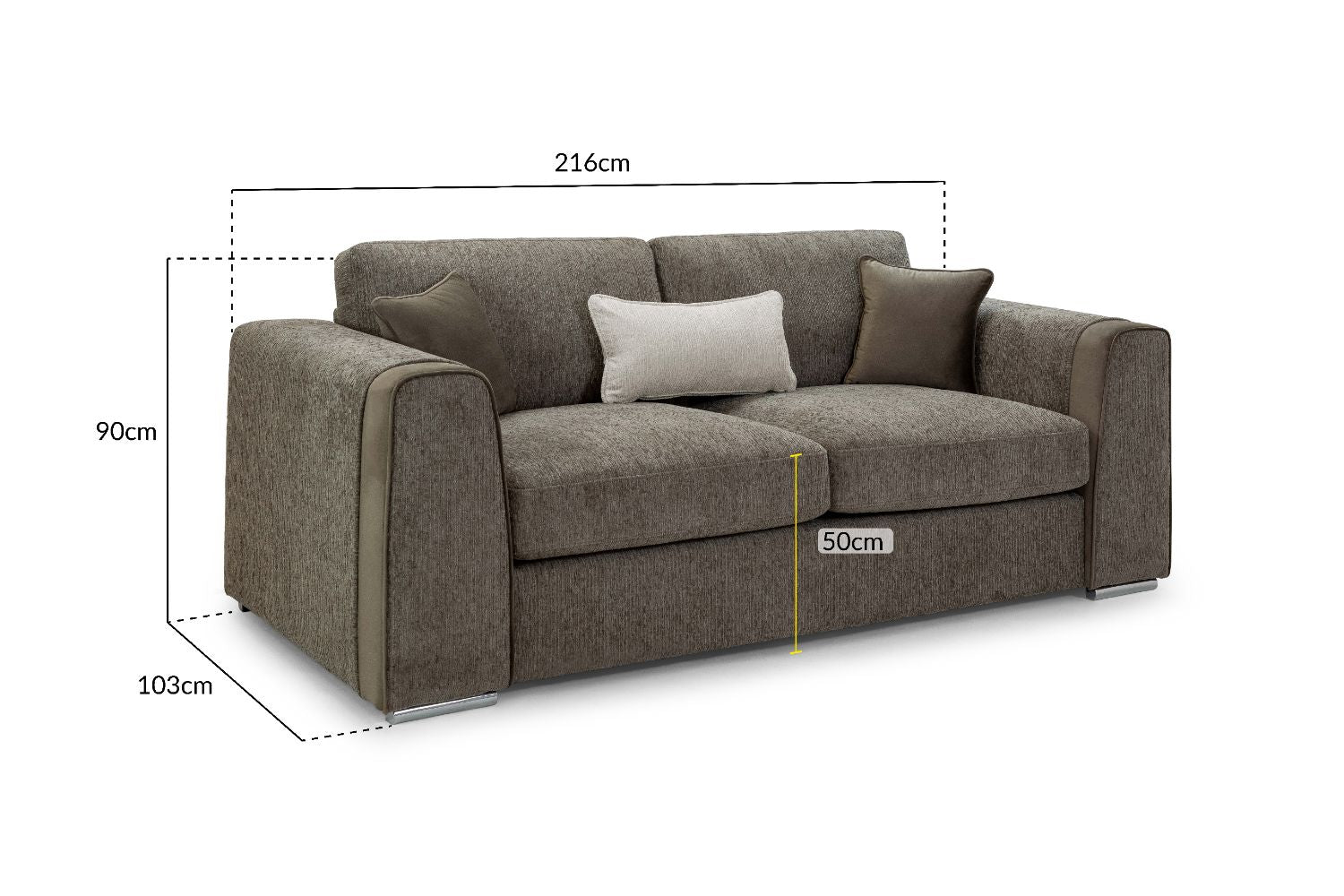 Naples Sofa Mocha 3 Seater