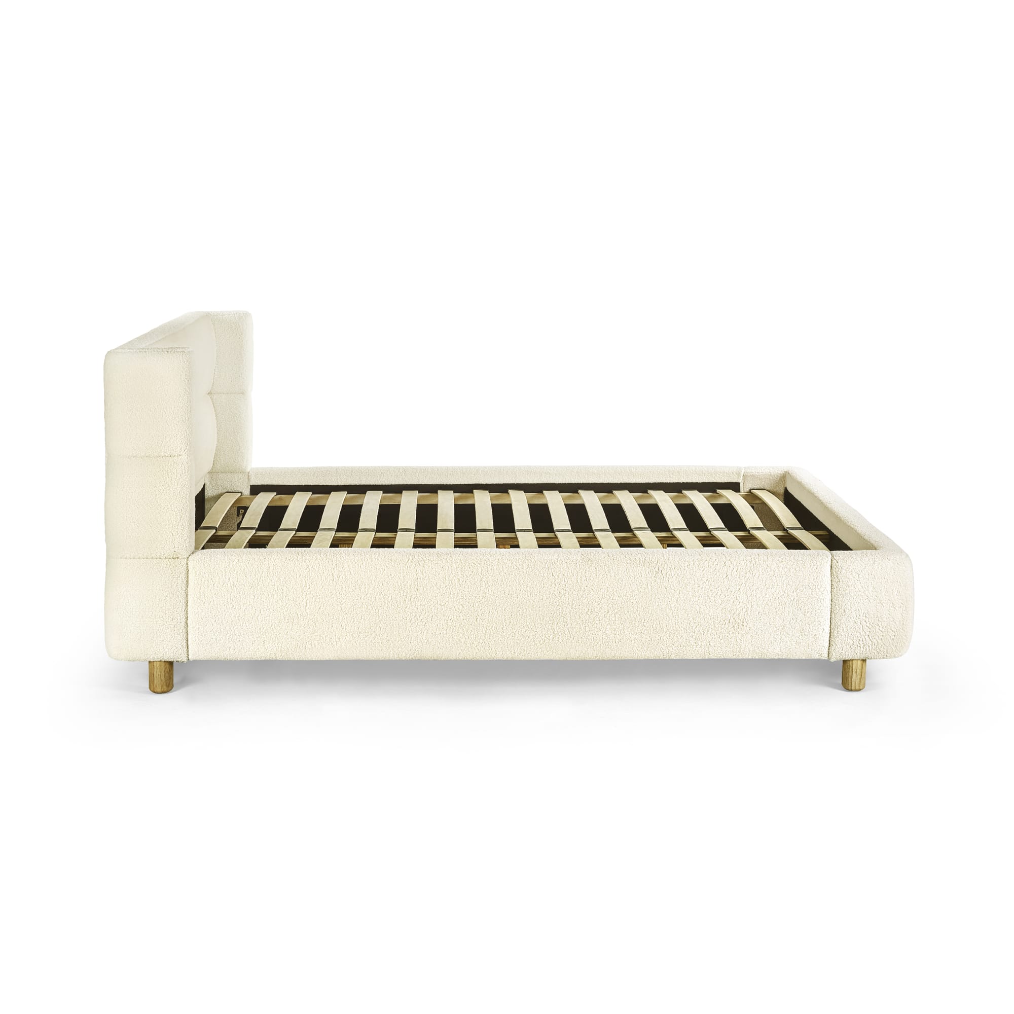 Oberon Cream Boucl�� Upholstered 135 cm Double Bed