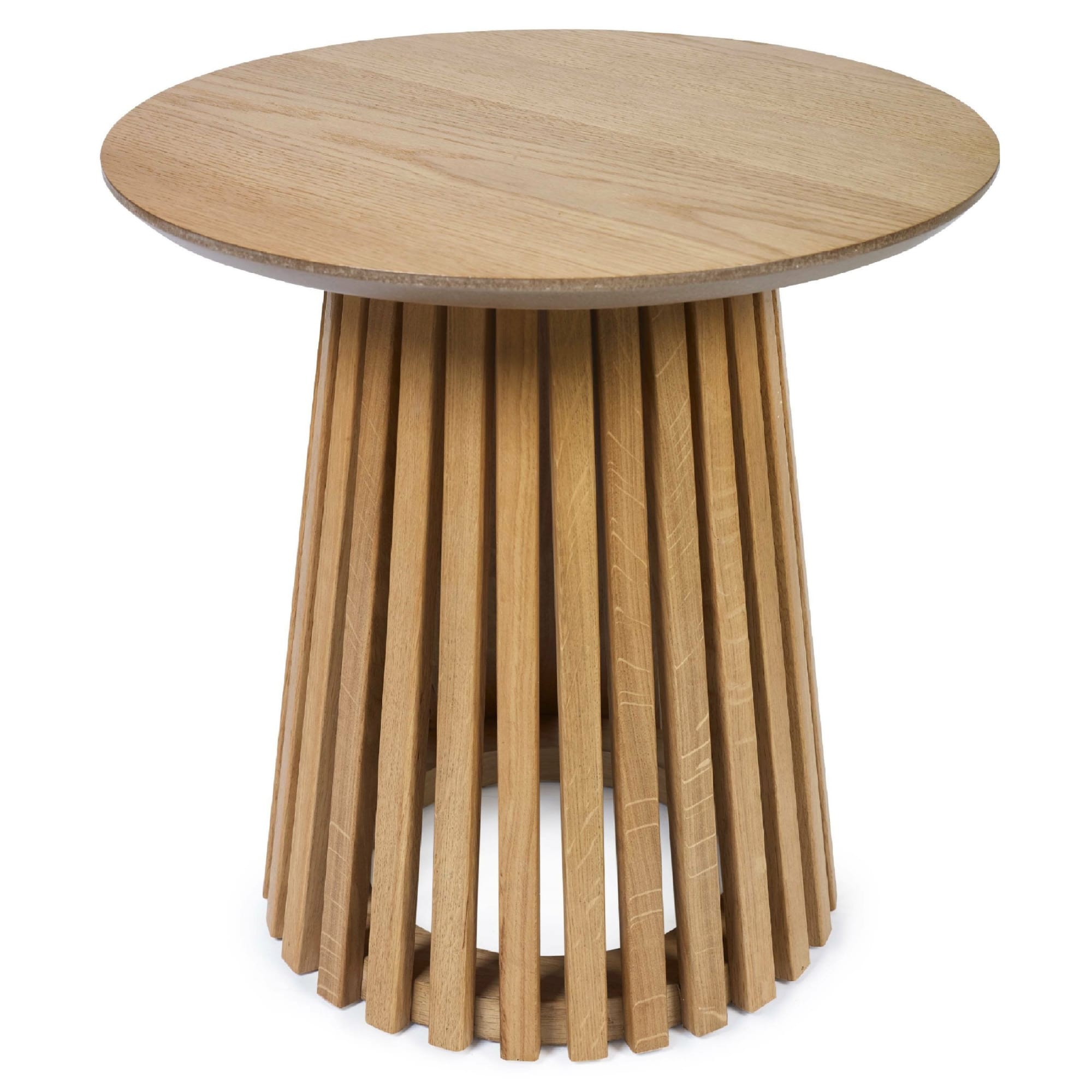 Ollie Natural Oak 45cm Round Lamp Table