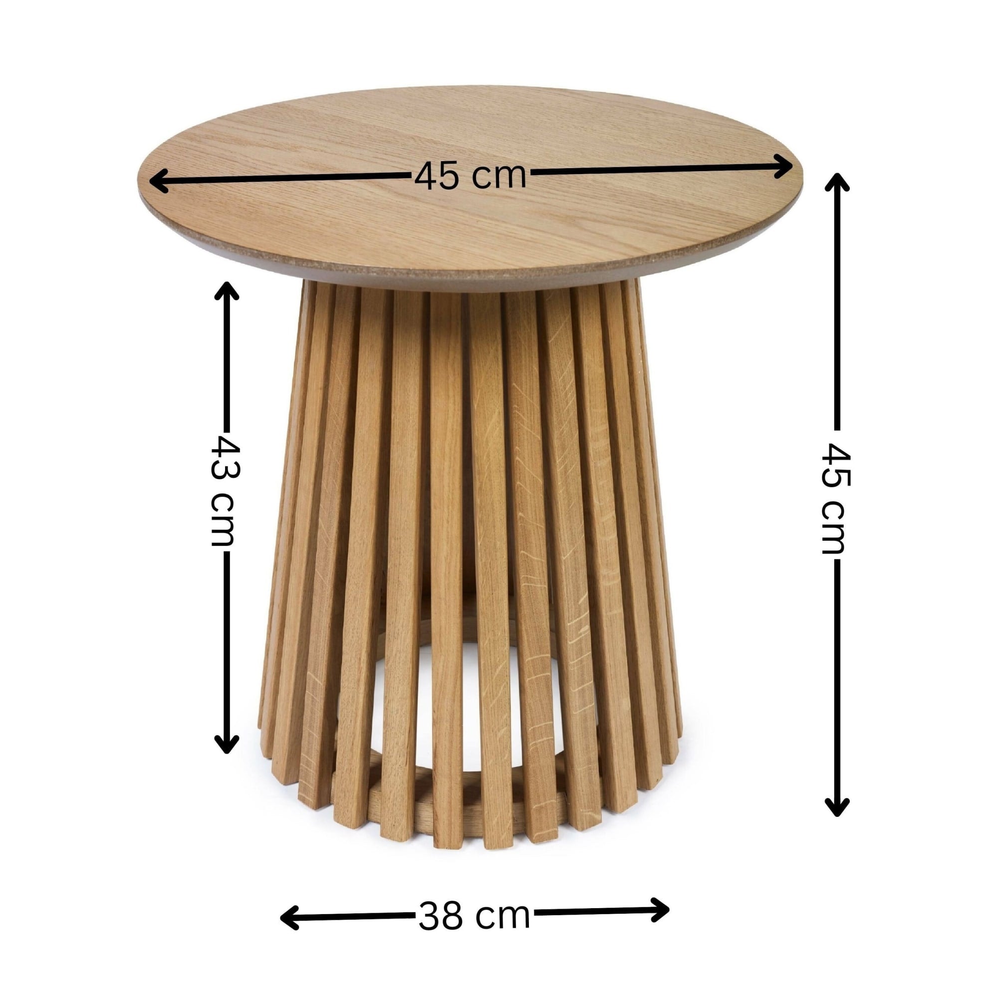 Ollie Natural Oak 45cm Round Lamp Table