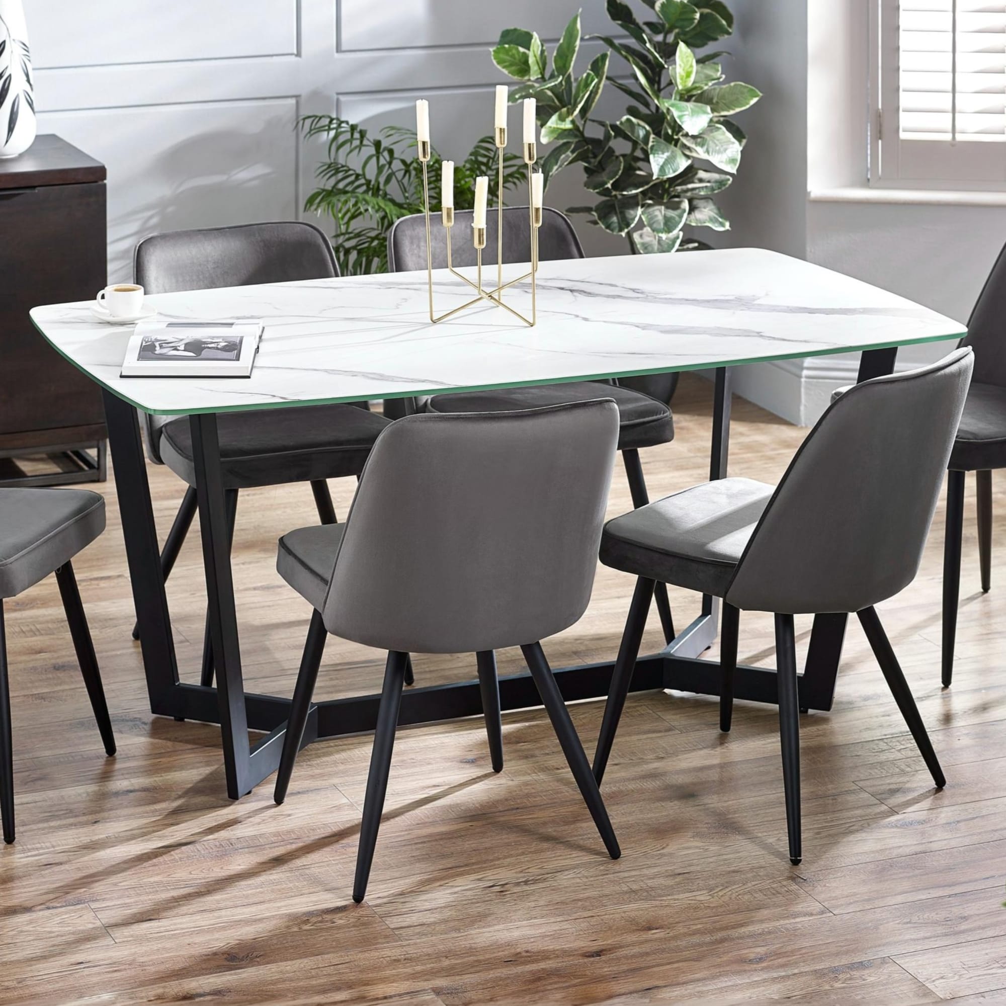 Olympus Dining Table - White Marble