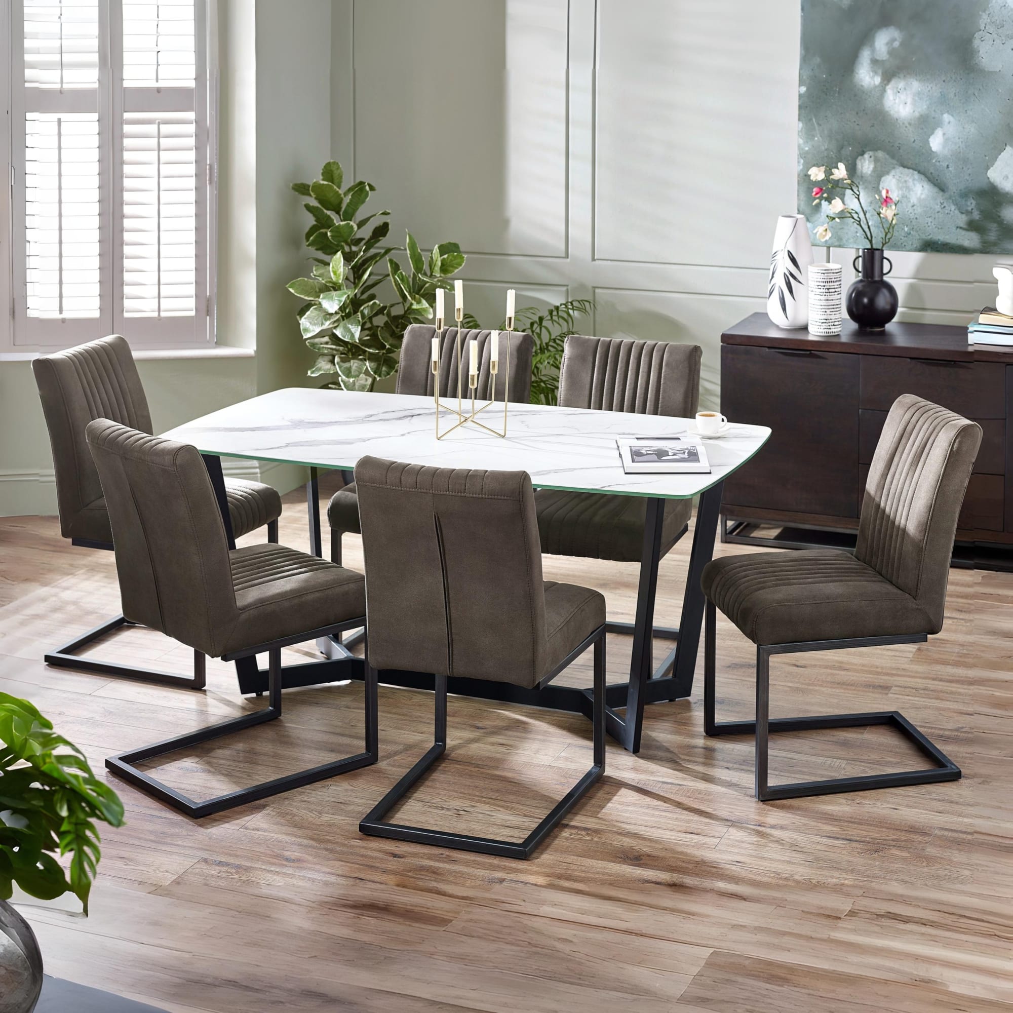Olympus Dining Table - White Marble