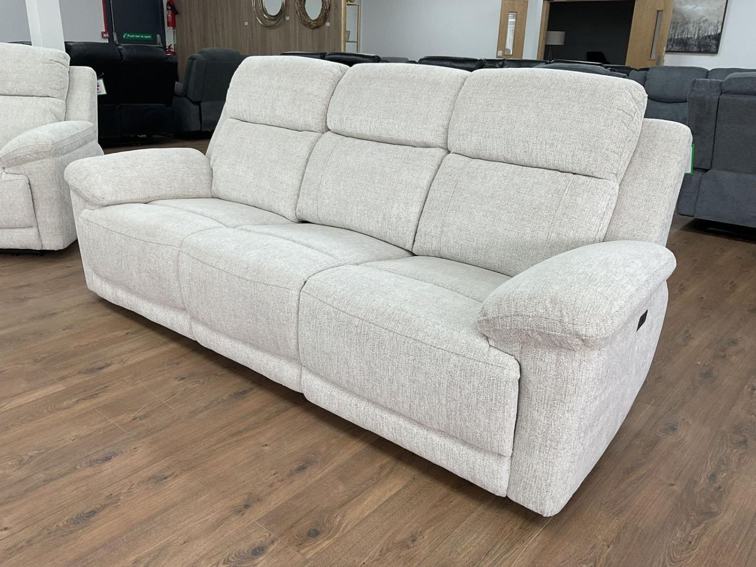 Owen Electric Recliner Sofa Beige 3 Seater