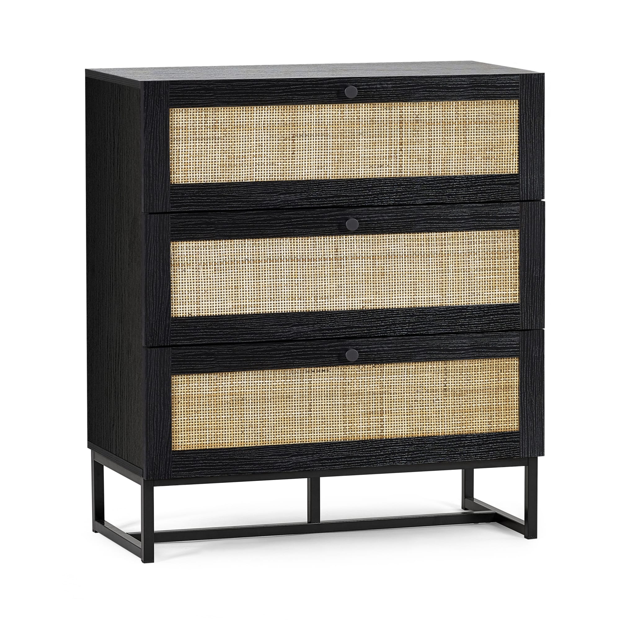 Padstow 3 Drawer Chest - Black
